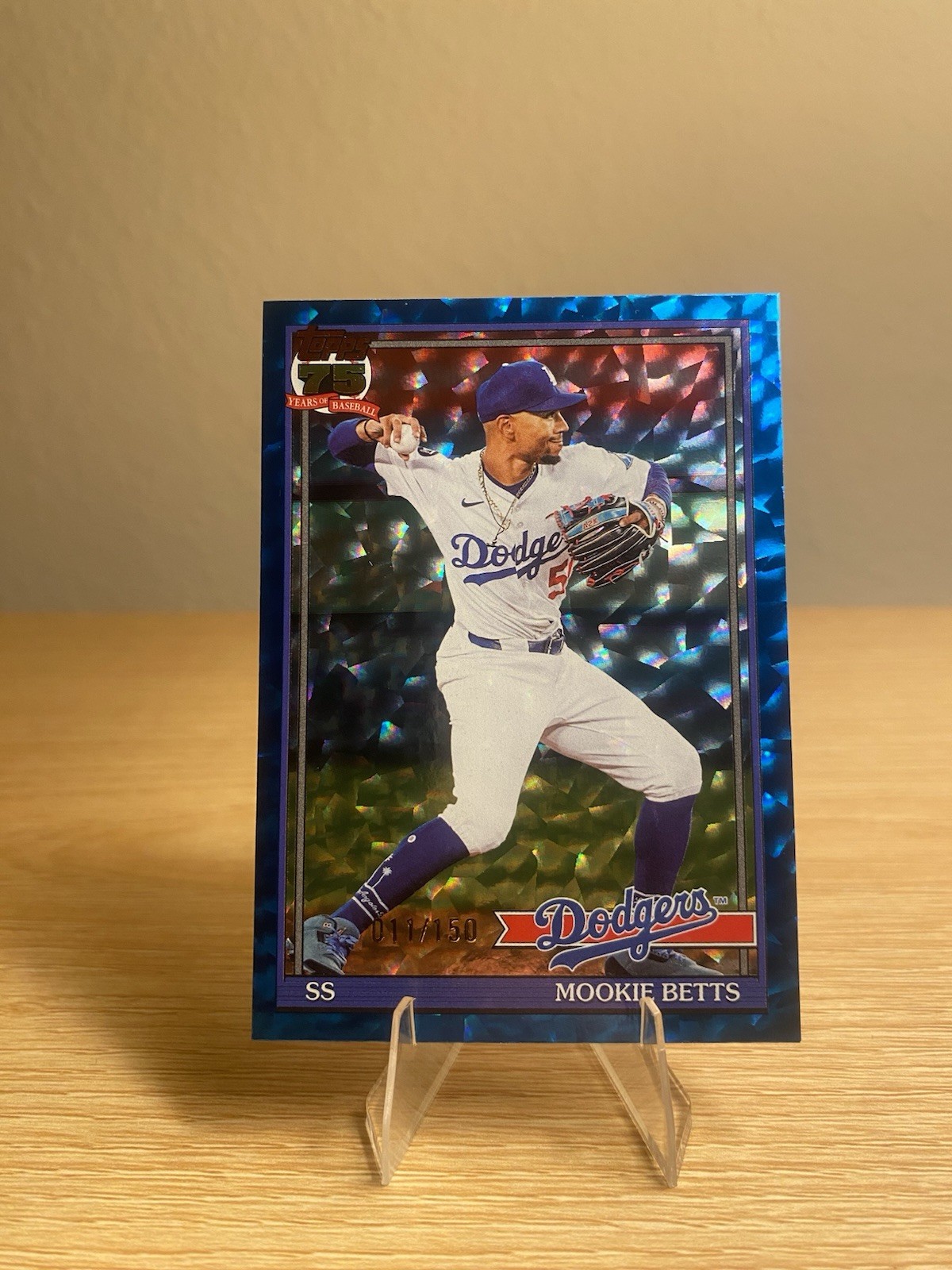 Mookie Betts 2026 Topps Series 1 – 1991 Blue Crackle Foil /150 – LA Dodgers