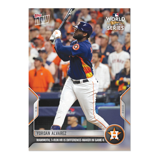 Yordan Alvarez – 2022 MLB TOPPS NOW® Card 1158 – PR: 2909 WS