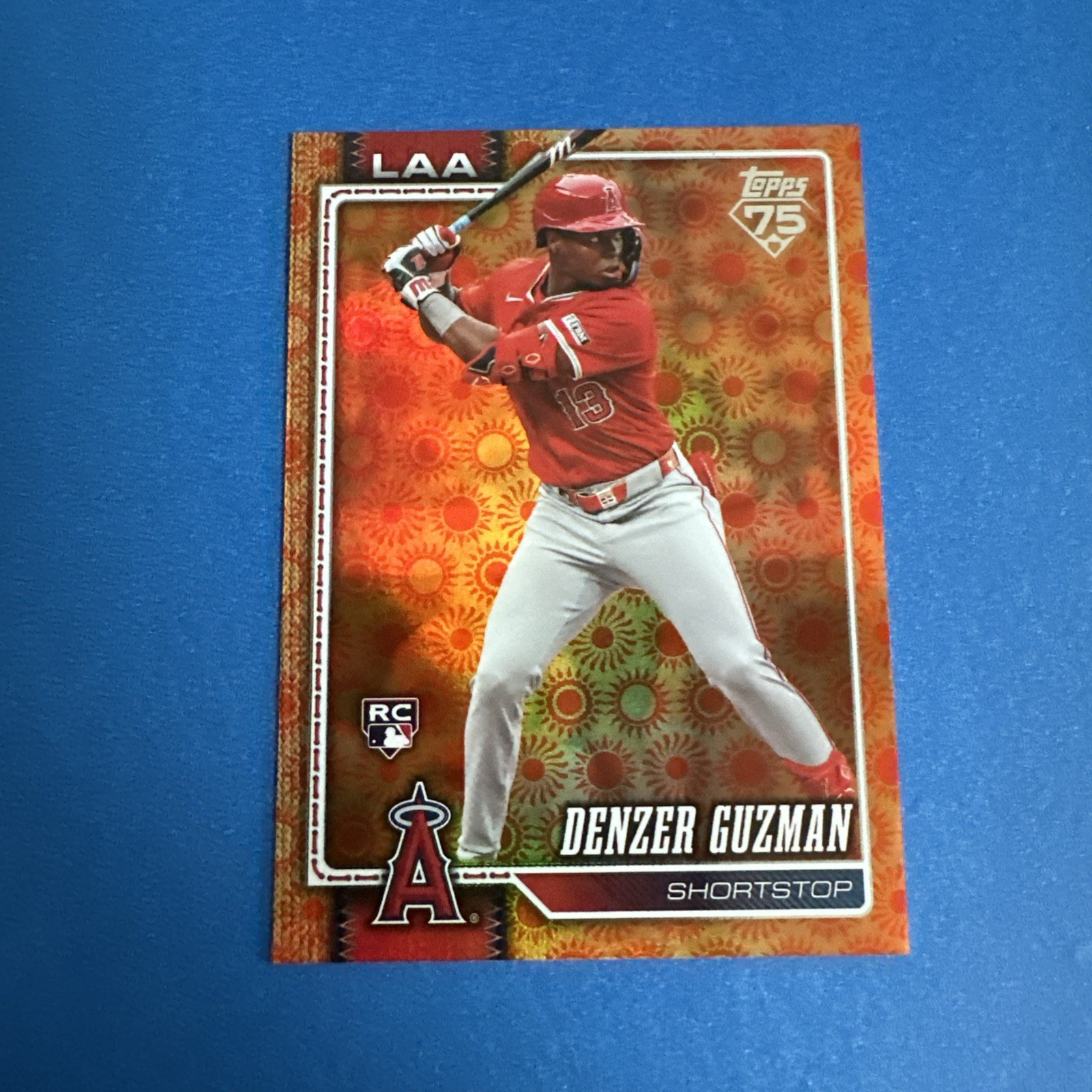 2026 Topps Series 2 Orange Sun Foil #435 Denzer Guzman Angels