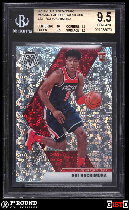 Rui Hachimura RC BGS 9.5: 2019-20 Mosaic Fast Break Silver Rookie Gisto POP 3