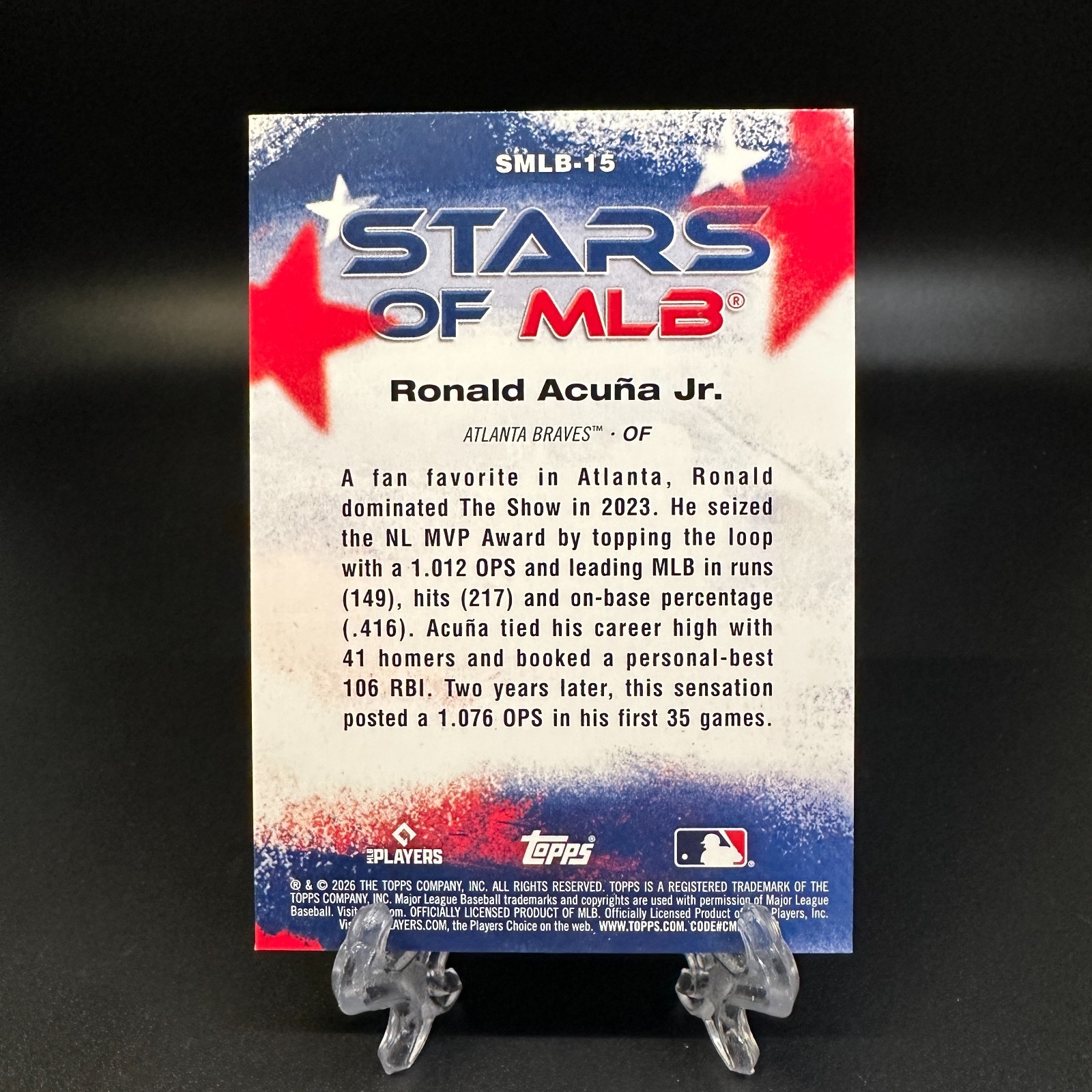 2026 Topps Series 1 – Ronald Acuna Jr. Stars of MLB #SMLB-15 Braves