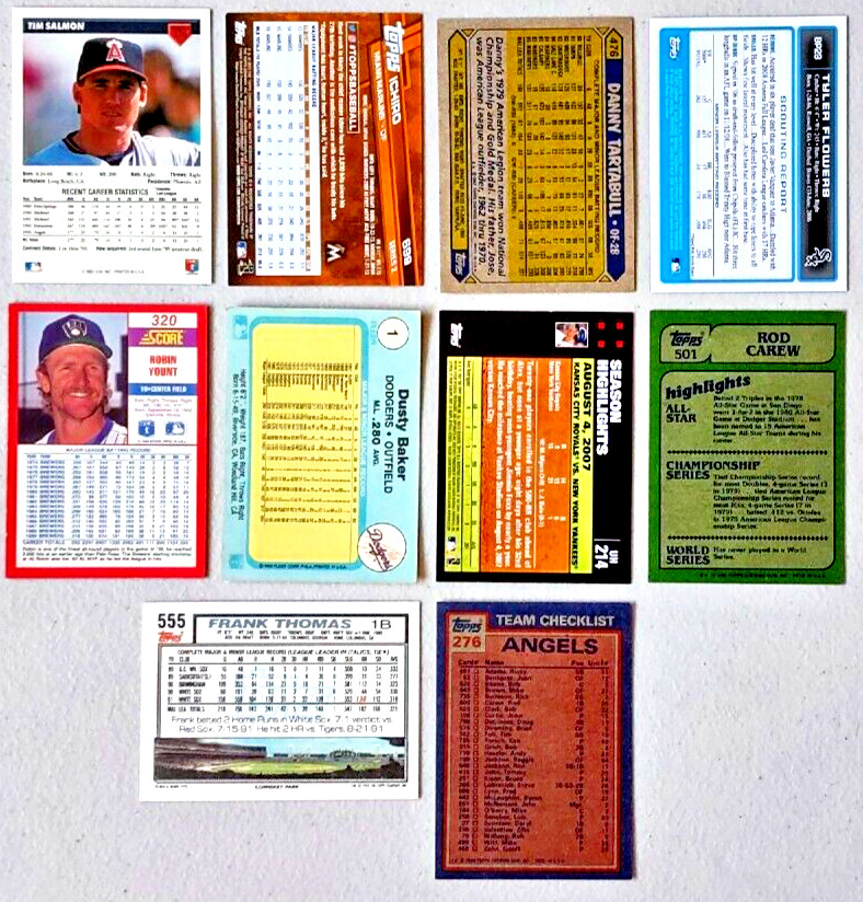Baseball Card Lot Of 10 1980’s-2000’s All Stars Rookies HOF Players Inserts #204