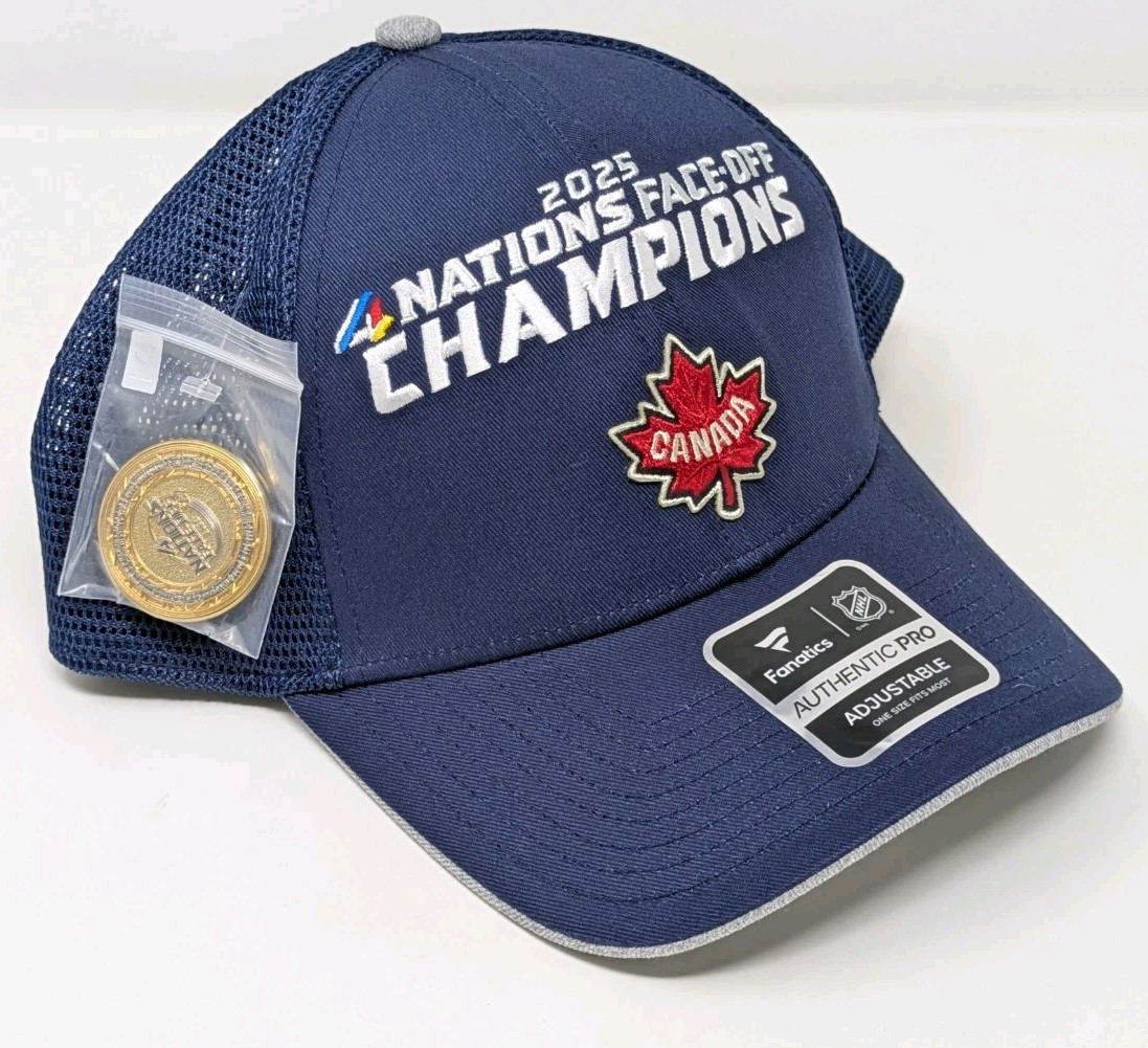 NEW Canada Fanatics 2025 4 Nations Face-Off Champions Locker Room Adjustable Hat