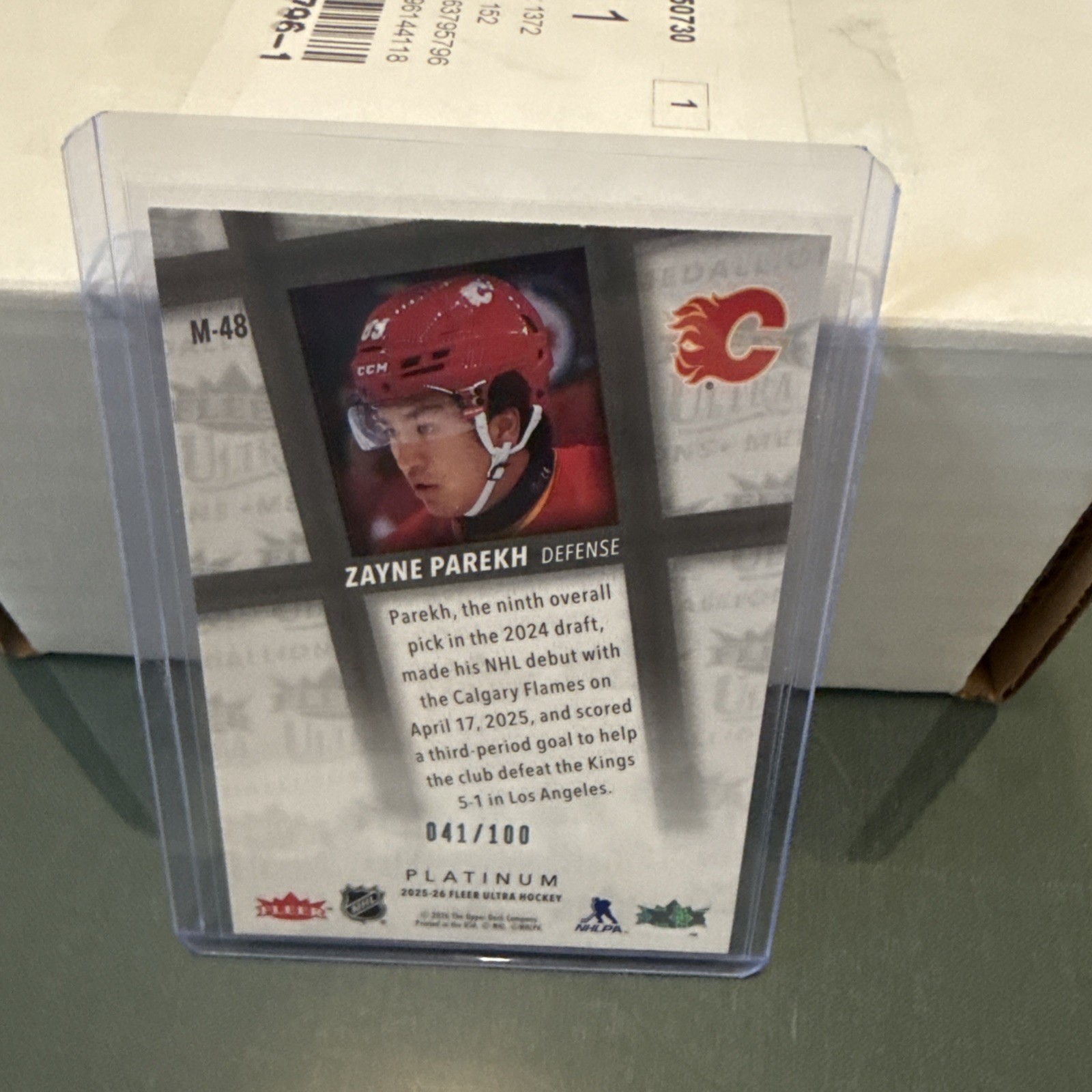 2025-26 Upper Deck Fleer Ultra Medallions Zayne Parekh #M-48 Platinum 41/100