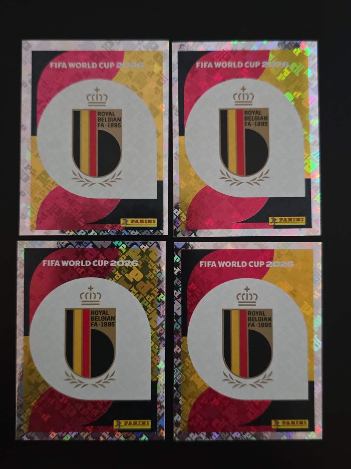 4x 2026 Panini FIFA World Cup Album Sticker Belgium Federation Logo Badge #BEL 1