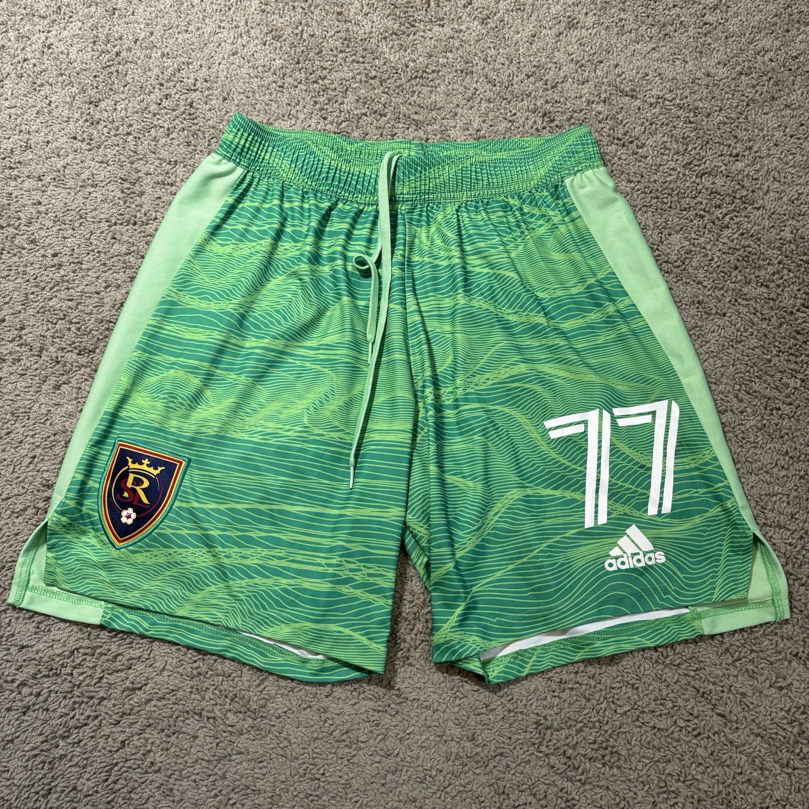 Real Salt Lake Adidas Primeblue Soccer Shorts Mens Large Green MLS Player Issue