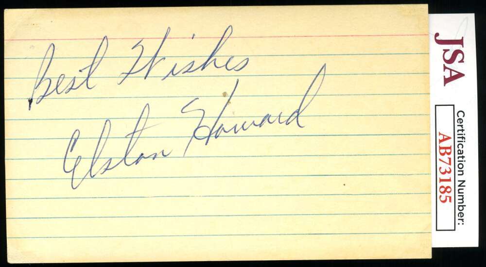 Elston Howard JSA Coa Signed 3×5 Index Card Autograph
