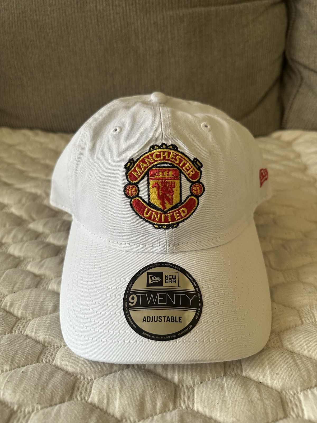 Manchester United New Era Snapback Hat Cap White 9TWENTY Adjustable
