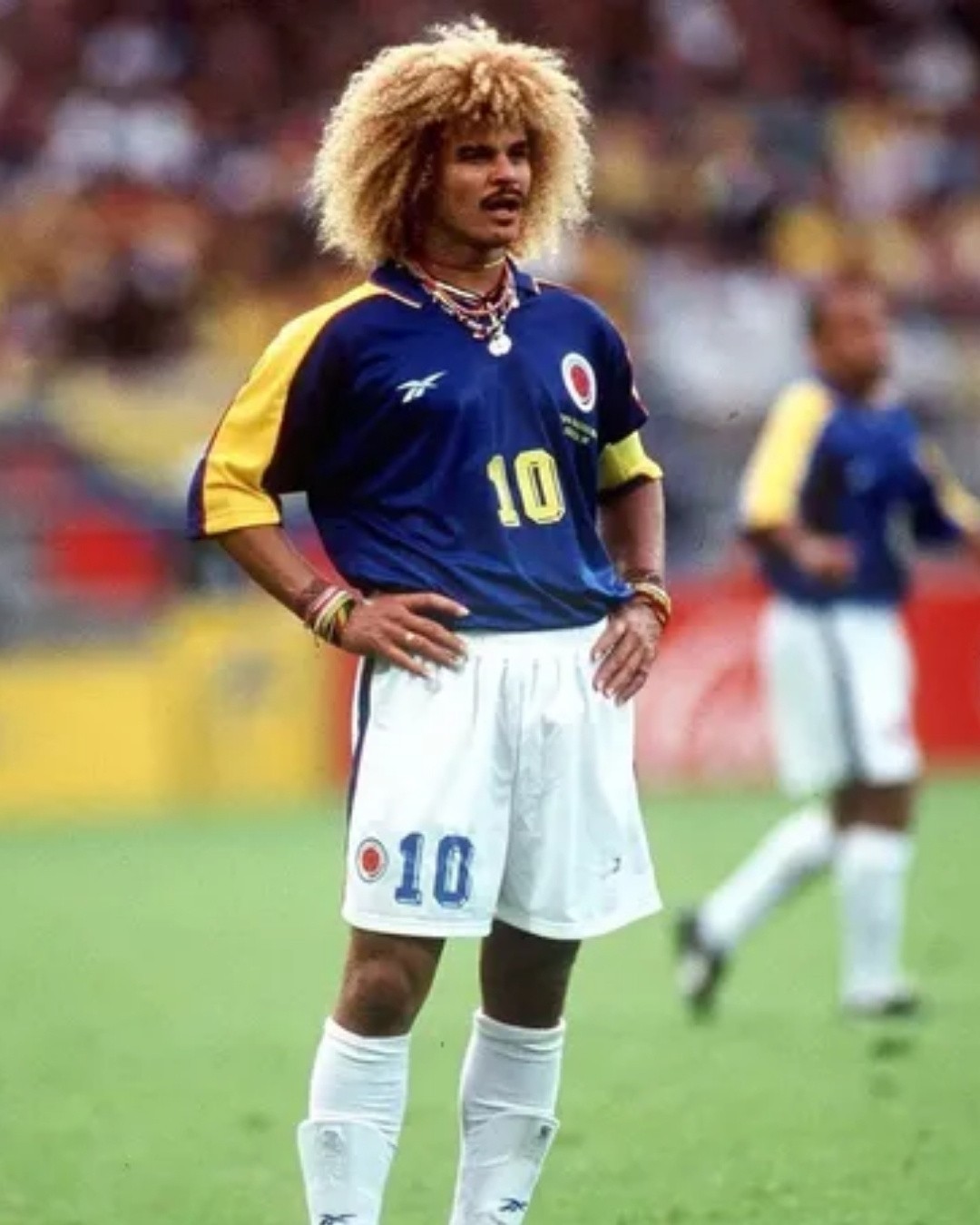 Camiseta Valderrama #10 Mundial 1998 Colombia Jersey 1998 Vintage Valderrama