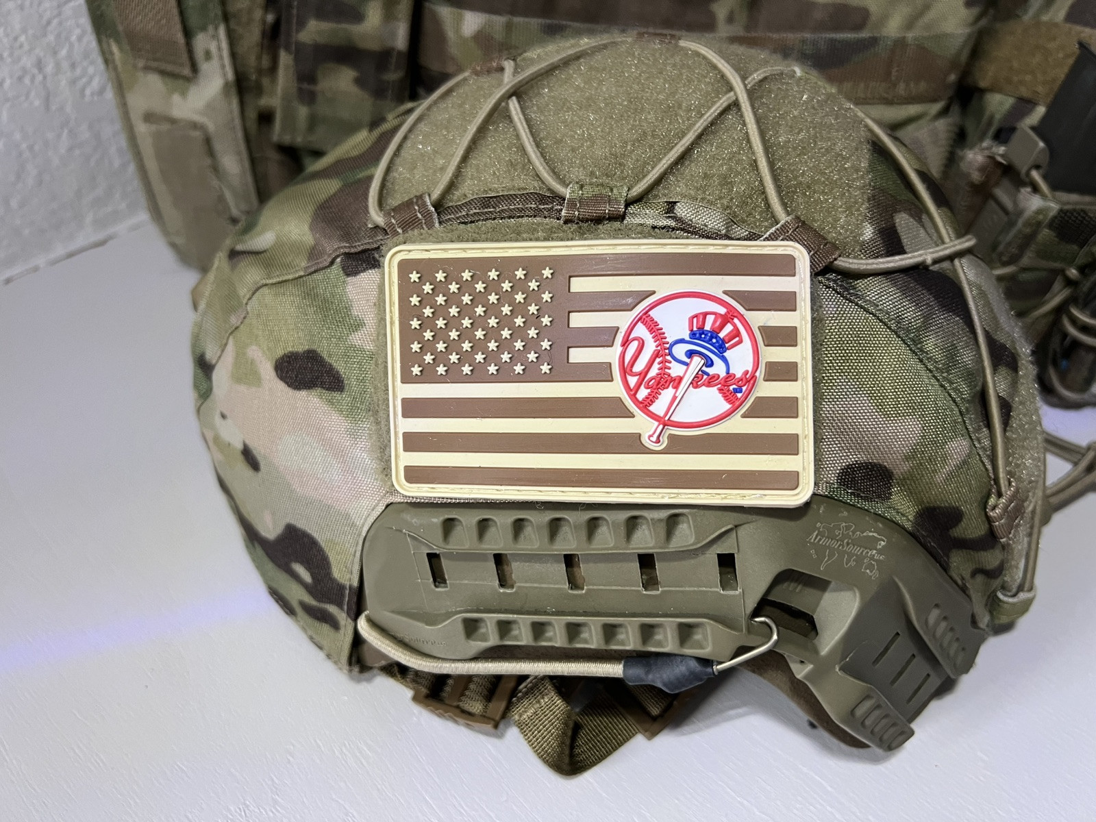 Military Combat American Flag New York Yankees PVC Patch W Vlcro