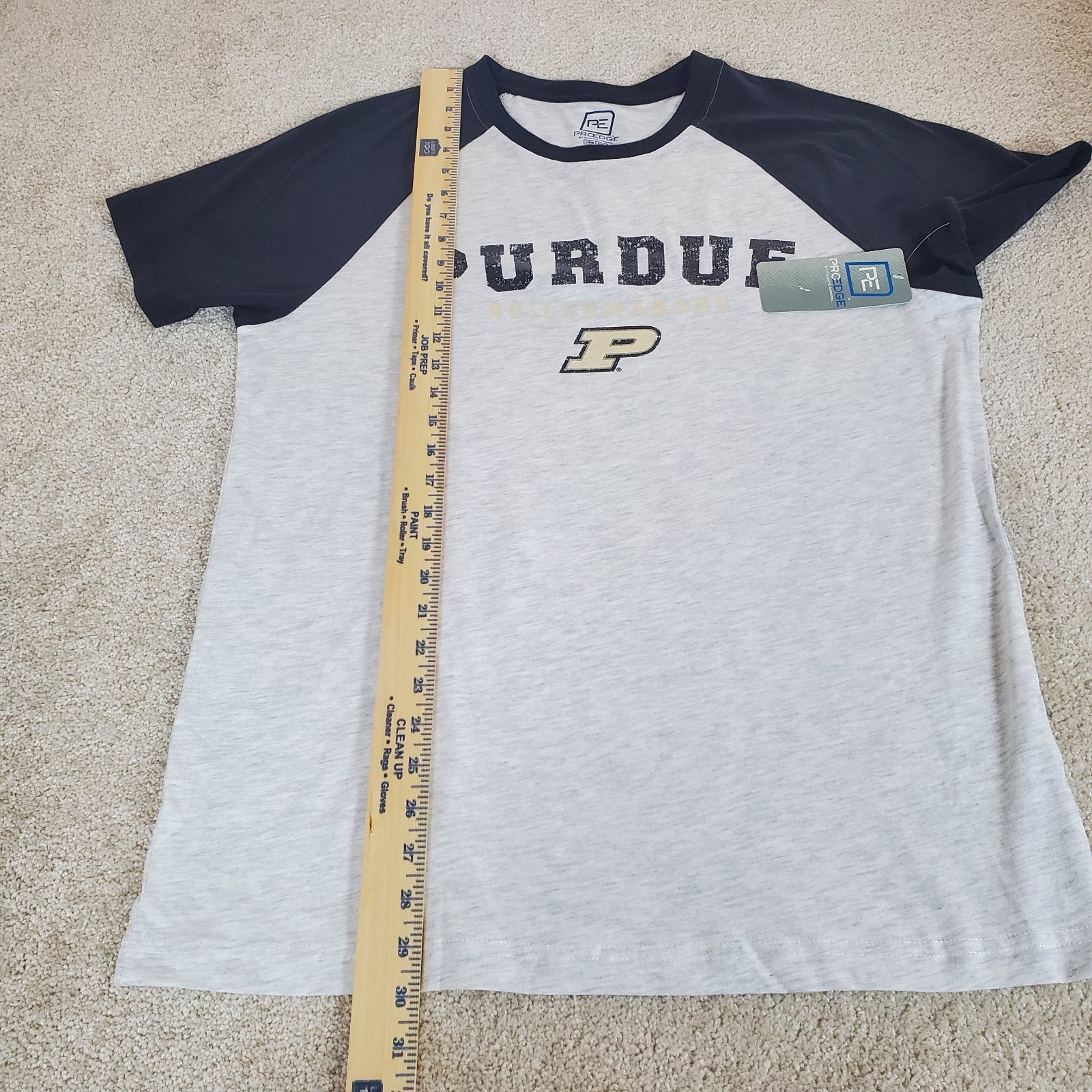 Purdue Boilermakers Men’s TShirt Size L Large Heather Gray Black Short Sleeve
