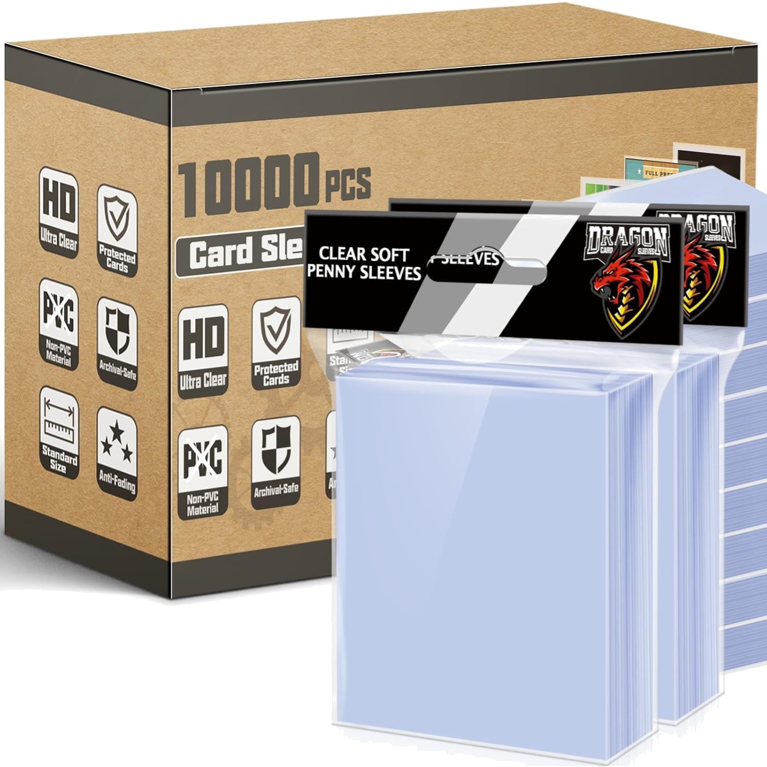 Card Sleeves Soft Plastic 2.5×3.5 Inch Bulk Clear Protectors for Sports Cards