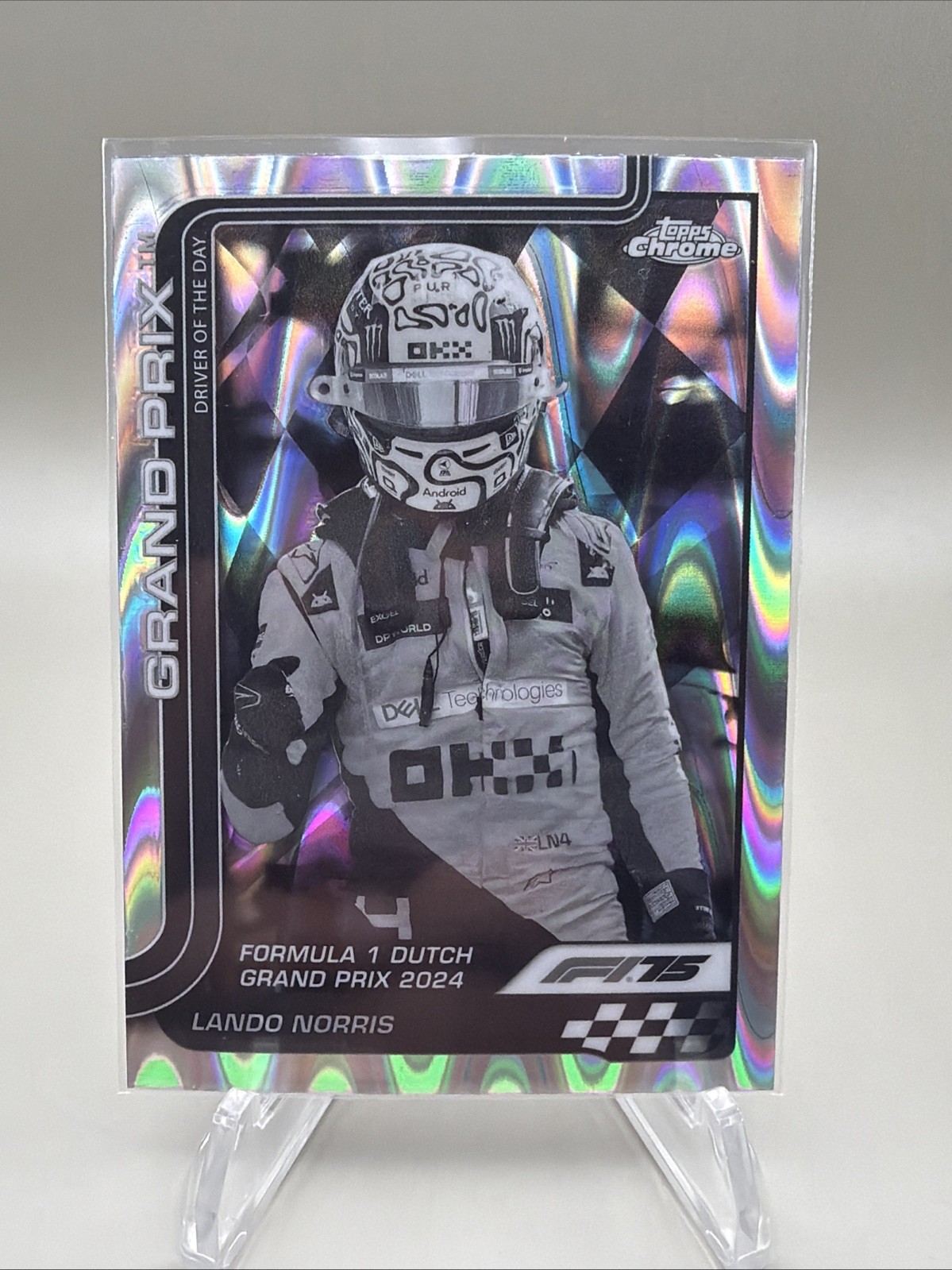 Lando Norris 2025 Topps Chrome Formula 1 F1 #136 B&W RayWave Refractor