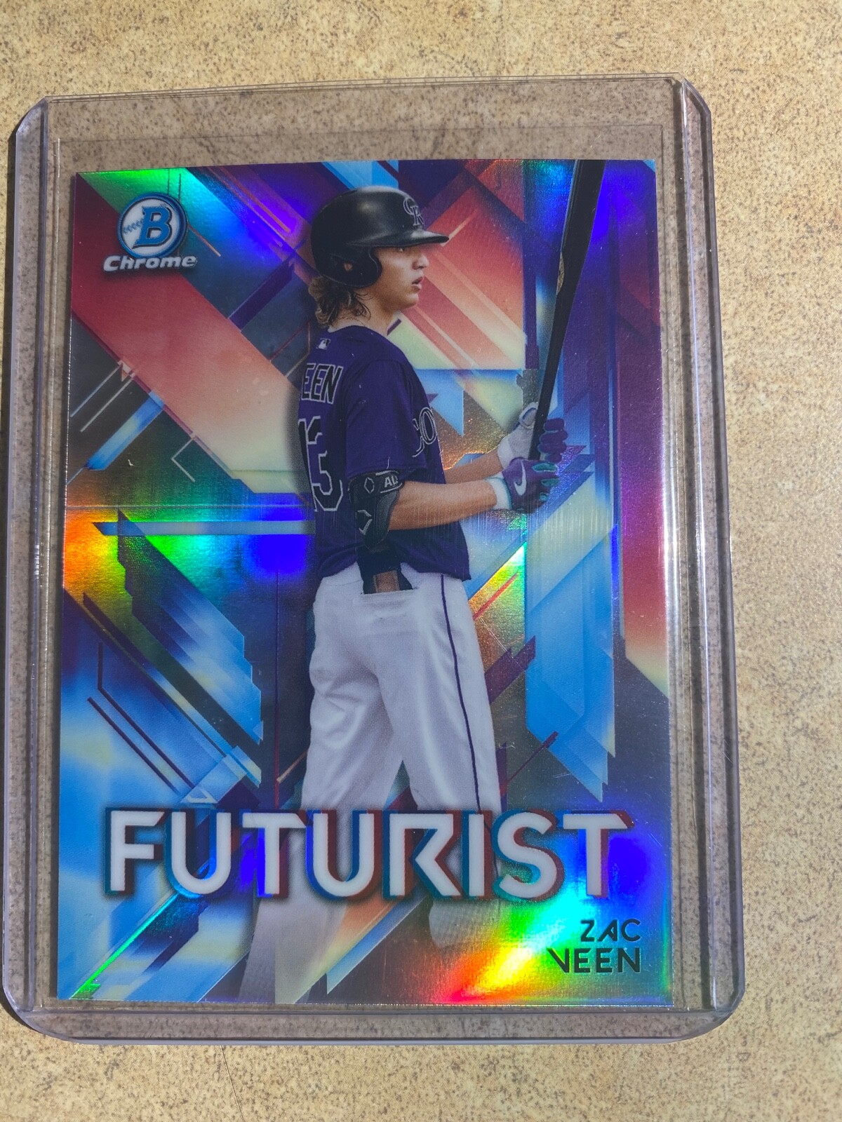 Zac Veen Bowman 2021 1st Edition, 2021 Chrome Futurist Insert Refractor, Rockies