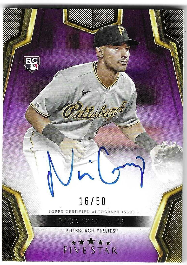 Nick Gonzales 2024 TOPPS FIVE STAR MLB ROOKIE AUTOGRAPH CARD Pirates RC AUTO /50