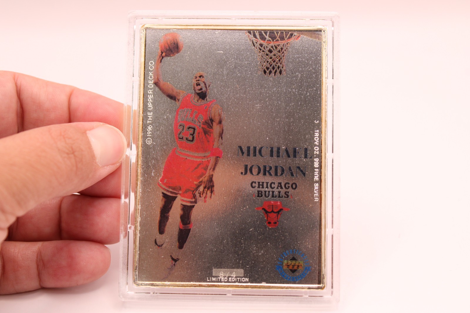 Enviromint ’96 Upper Deck Michael Jordan Chicago Bulls 3oz .999 Silver #874 Card