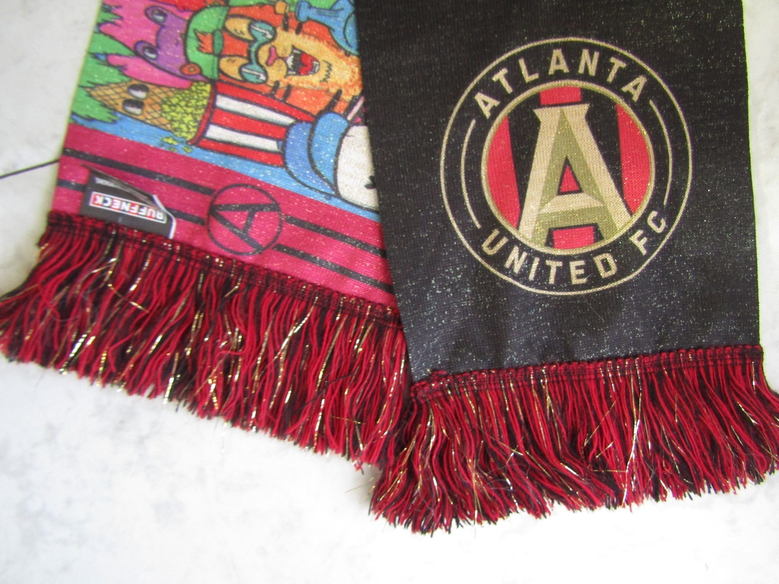 Atlanta United FC Scarf “Be Bold Rep Gold” Black/Red Soccer by Ruffneck