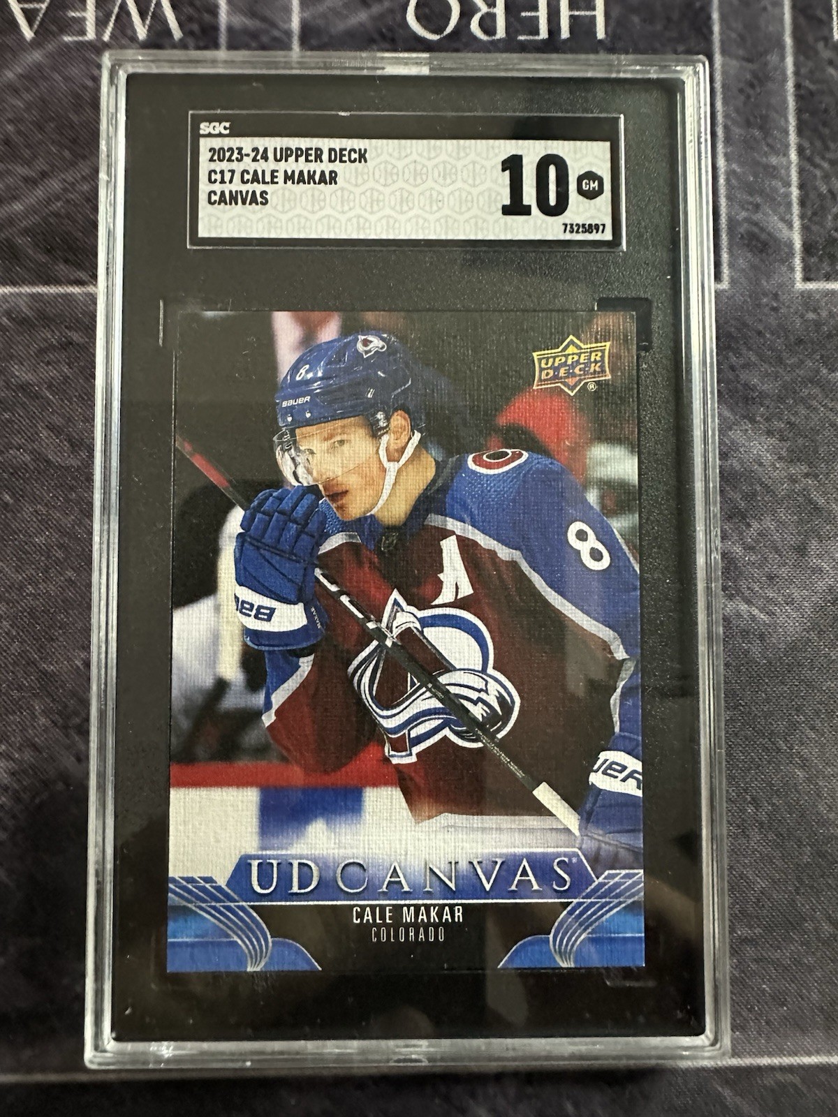 2023-24 Upper Deck UD Canvas C17 Cale Makar Colorado Avalanche SGC 10