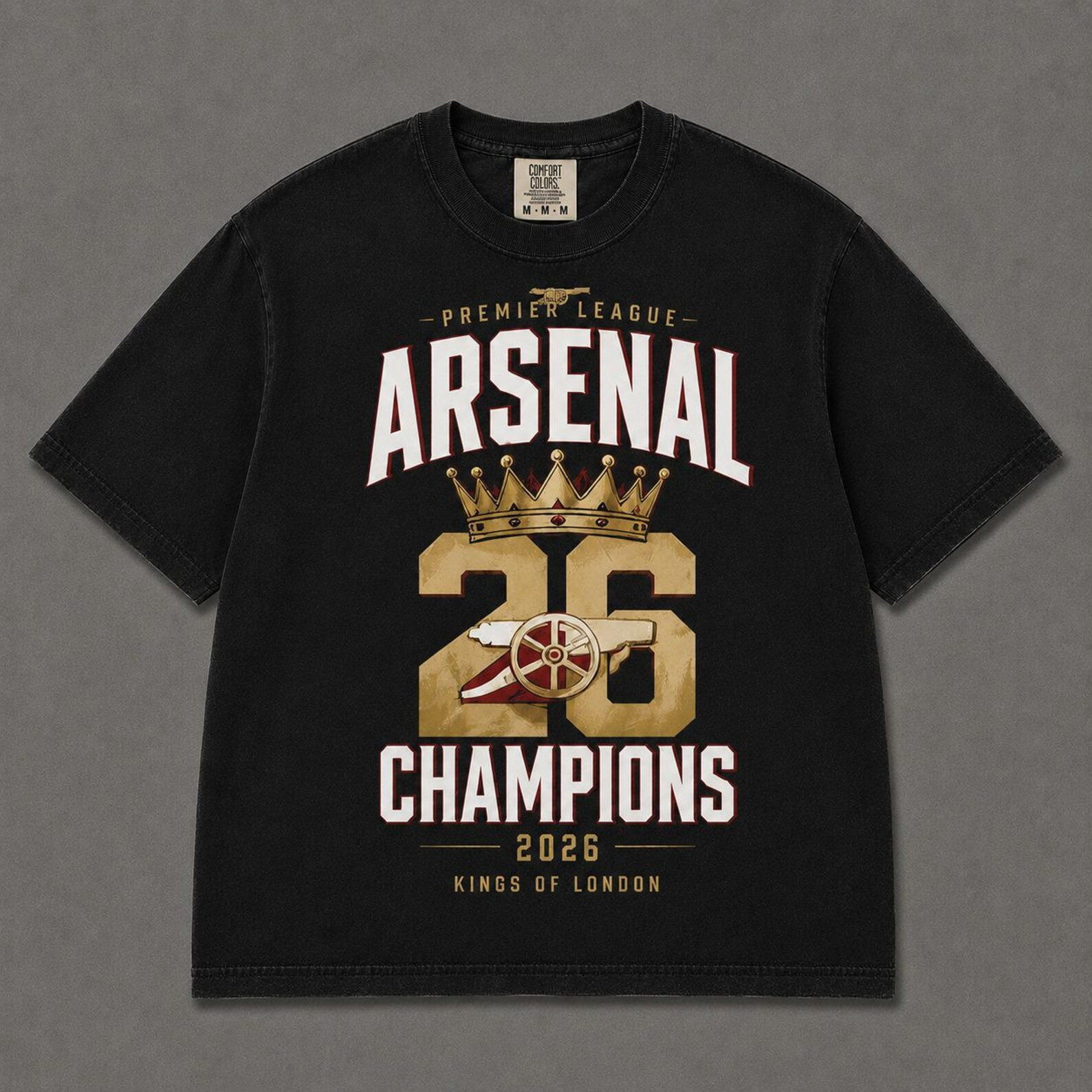 Comfort Colors Arsenal 26 Champions Shirt, Premier League Winners 2026 Tee