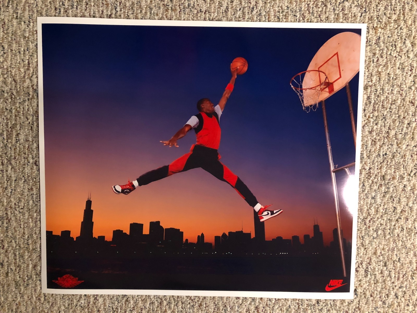 1985 Nike Air Jordan OG Jumpman Poster Reproduction Thick Glossy 28 x 22 1 of 1