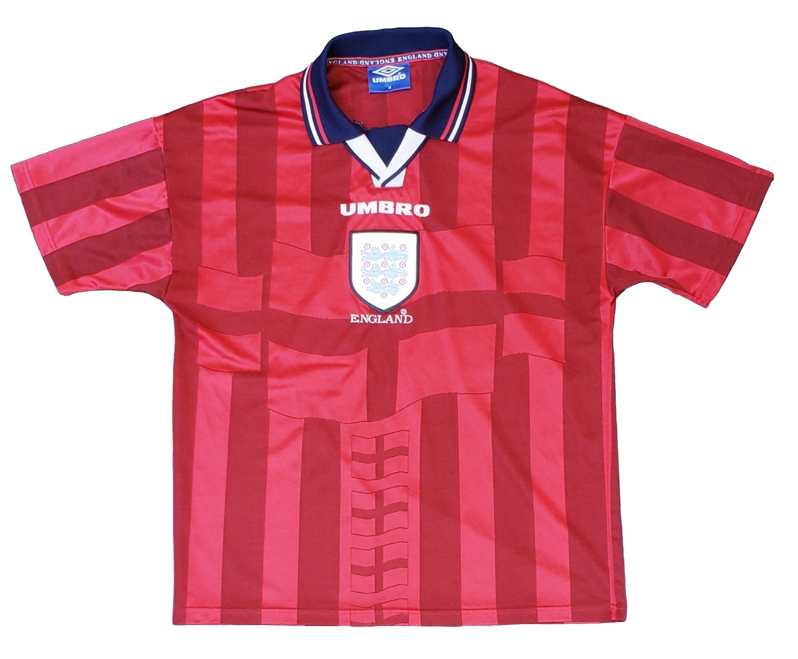 ENGLAND Umbro Red 1998 1999 Mens Away Football / Soccer Jersey Shirt Sz M