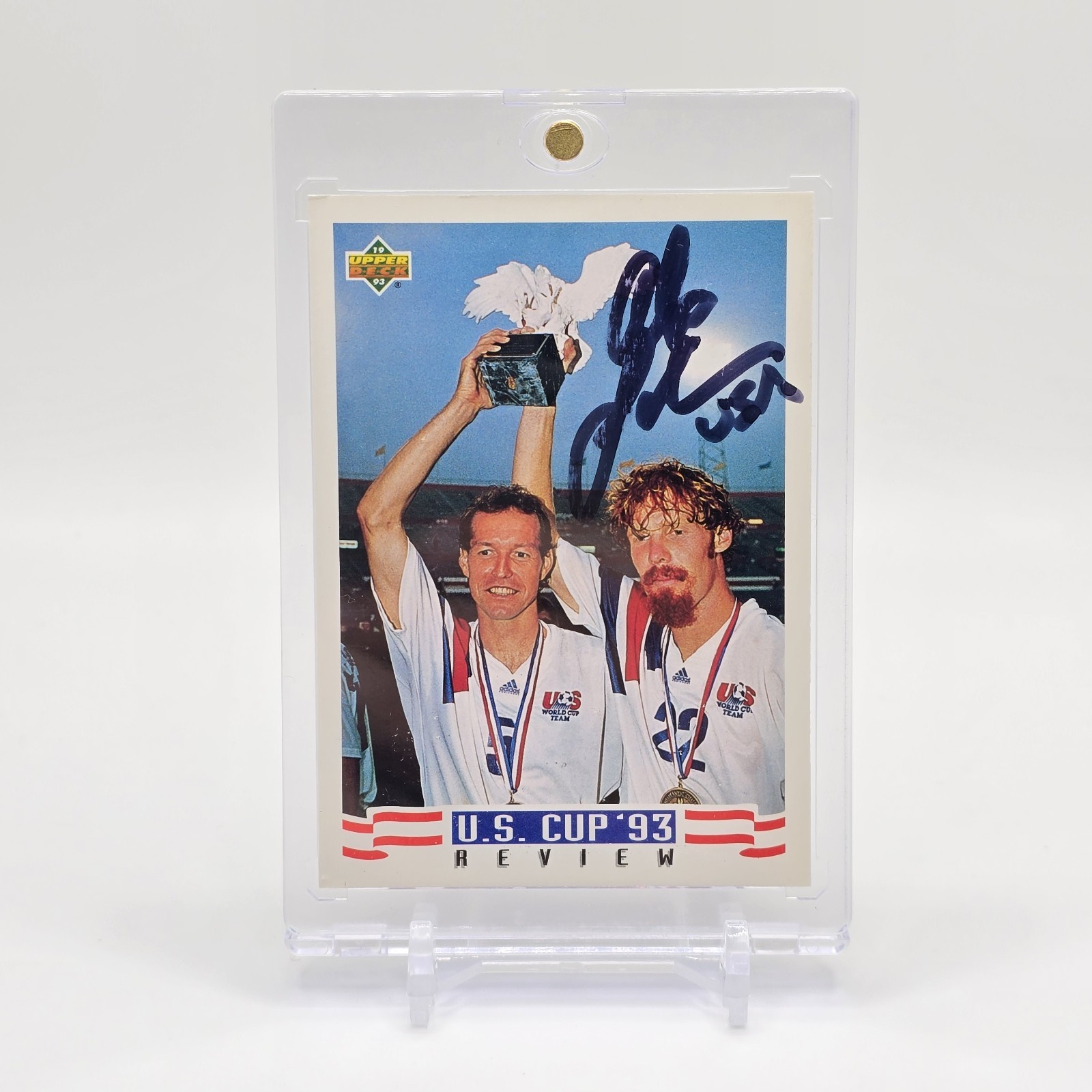 1993 Upper Deck World Cup 94 Preview Alexi Lalas On Card Auto #140 USAMNT Legend