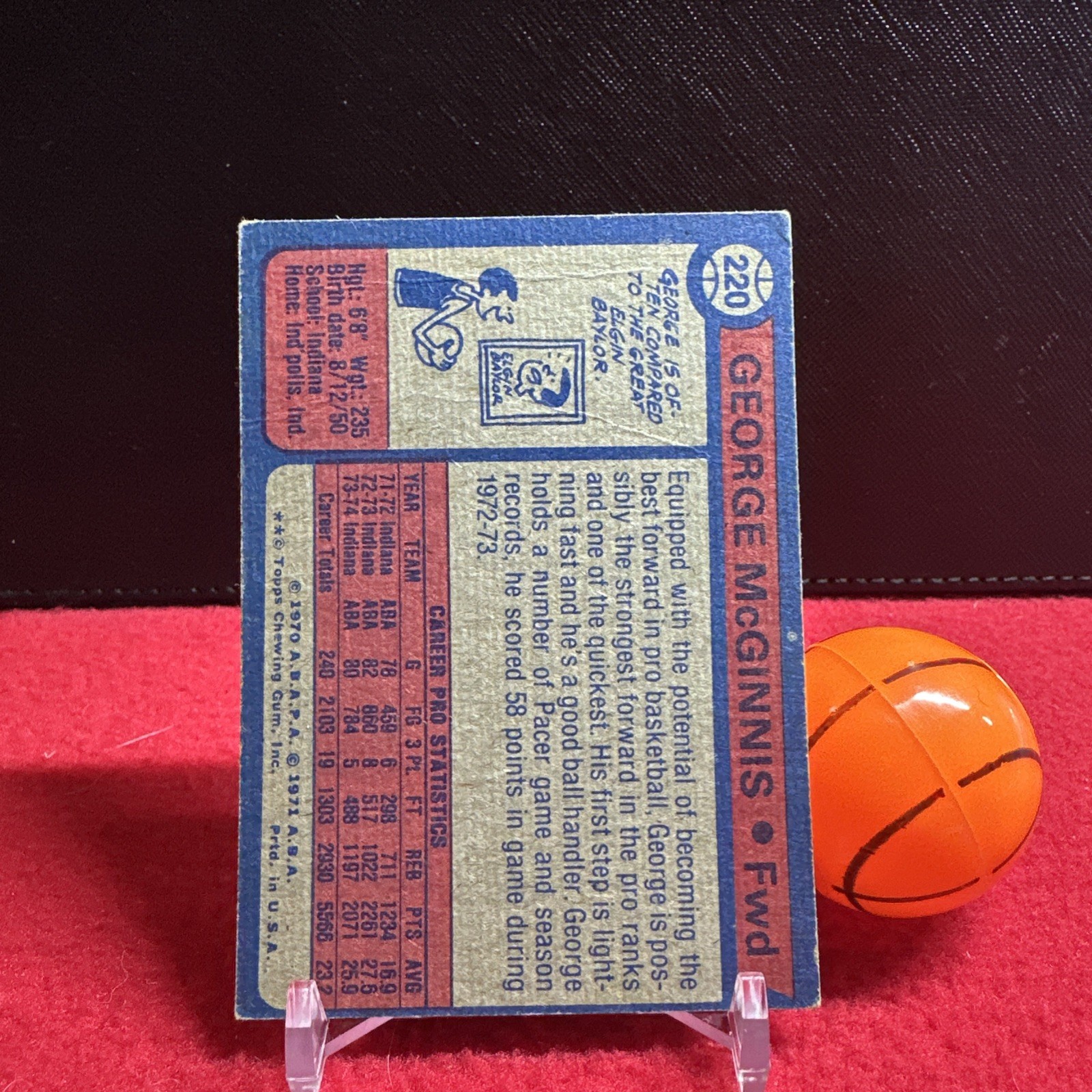 1974-75 Topps #220 George McGinnis Indiana Pacers EXMT🔥🔥🏀🔥🔥