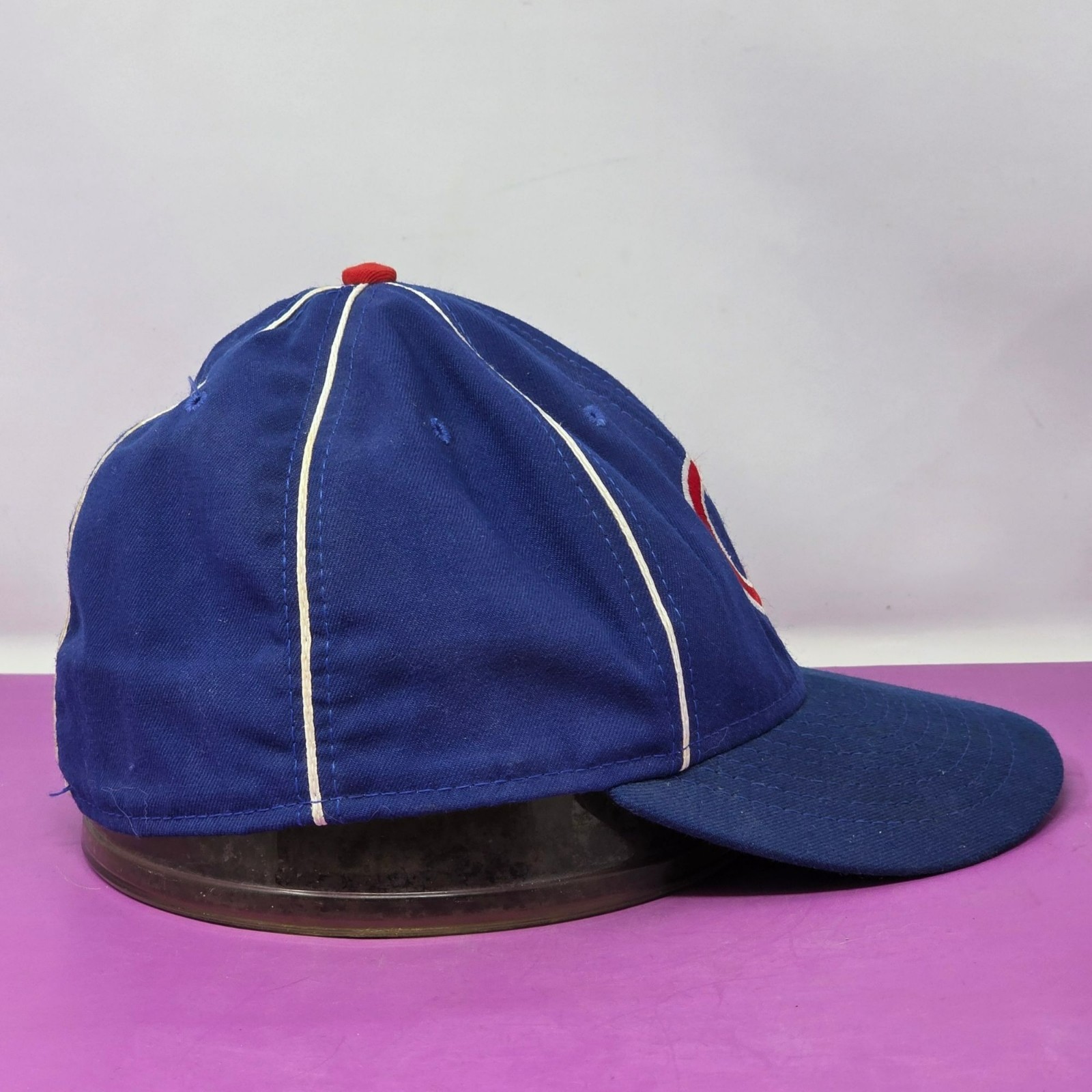 Vintage MLB Chicago Cubs Hat Annco Blue Red White Baseball Cap Made In USA 7 1/2