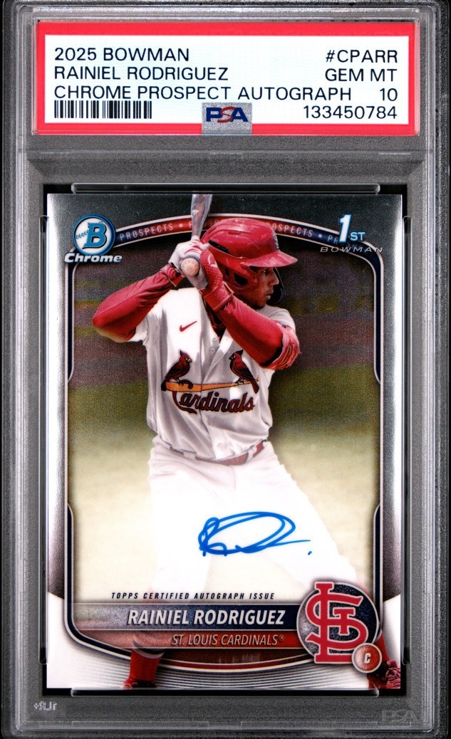 2025 Bowman Chrome Rainiel Rodriguez 1st Bowman Auto PSA 10