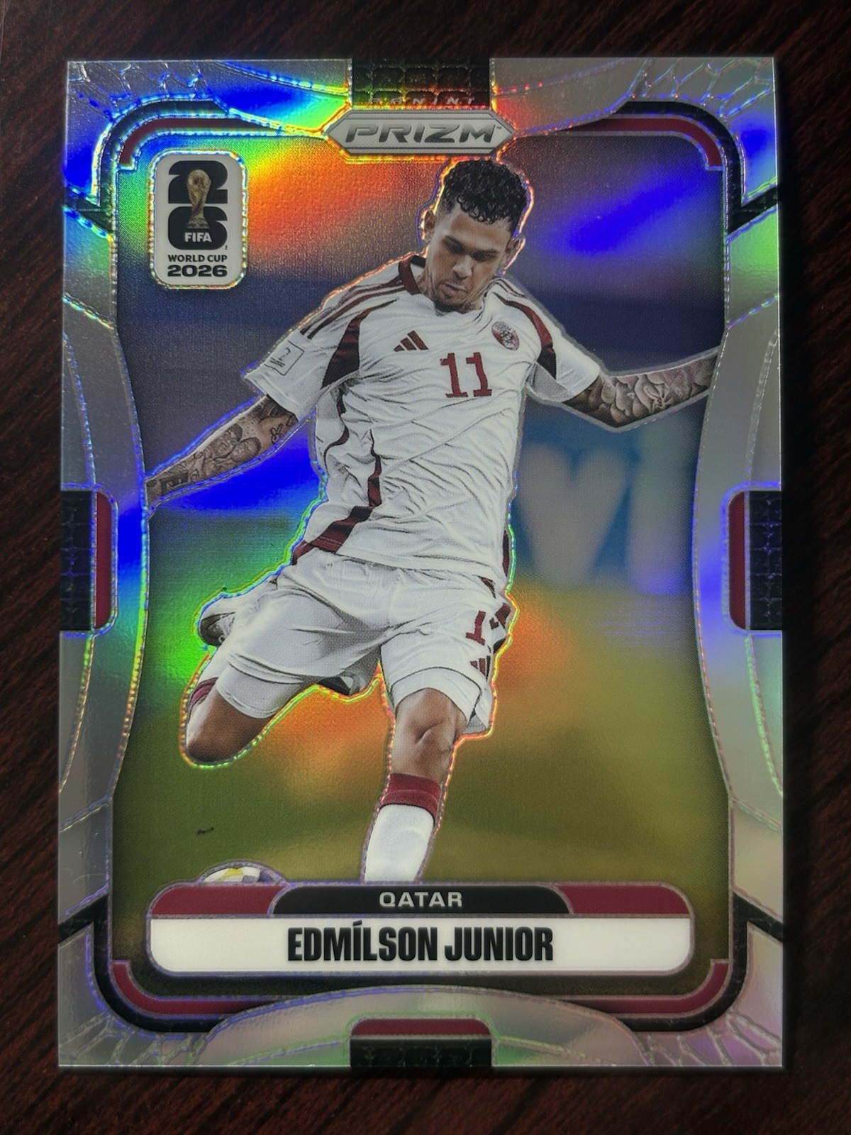 2026 Panini Prizm FIFA World Cup Soccer Edmilson Junior Silver SSP #375 Qatar
