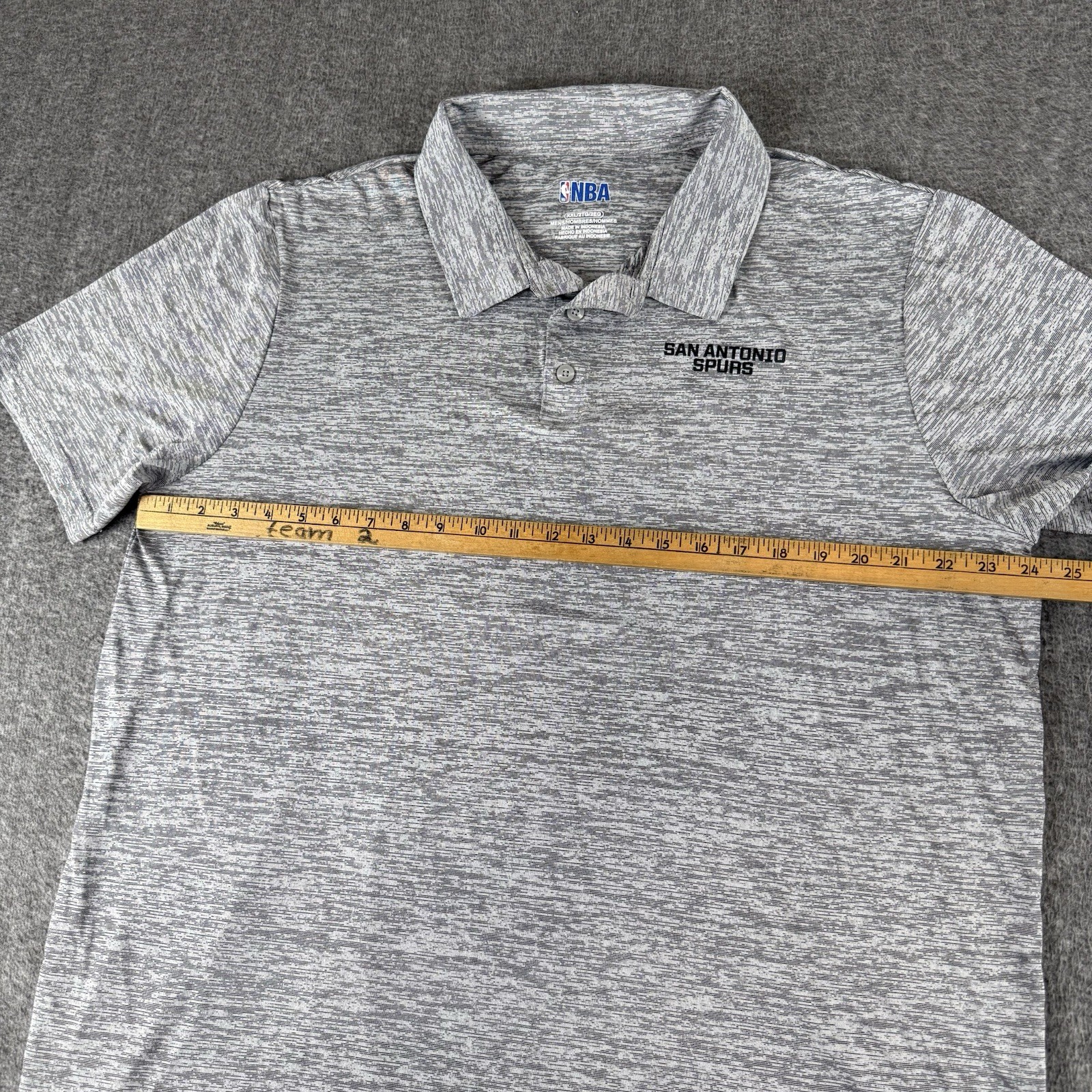 San Antonio Spurs Polo Shirt Mens 2XL Gray Space Golf NBA Basketball Performance