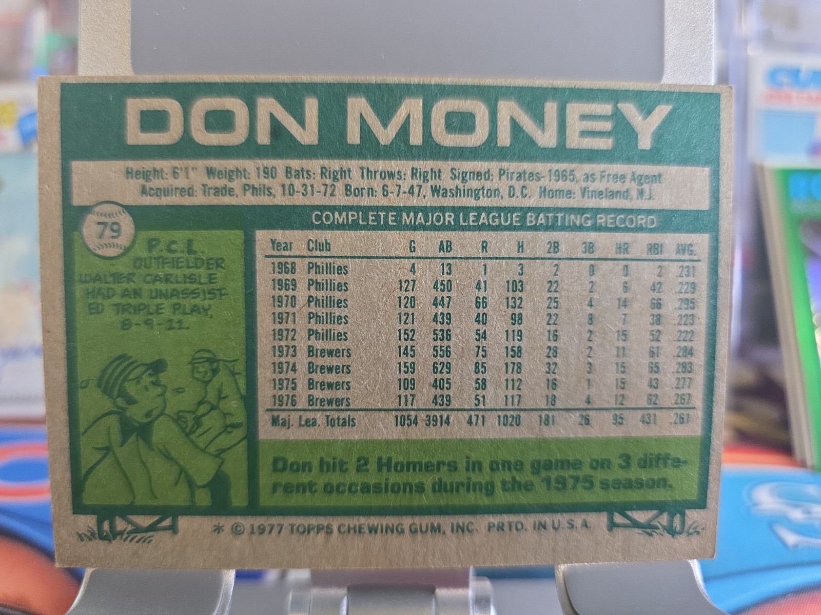 2026 Topps Heritage Don Money 50th Anniversary buy back Milwaukee Brewers