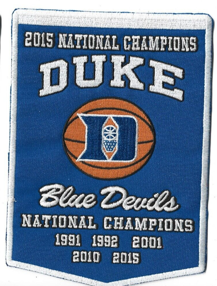 NEW 5 x 7 Inch DUKE BLUE DEVILS 2015 NATIONAL CHAMPIONS IRON ON PATCH FREE SHIP