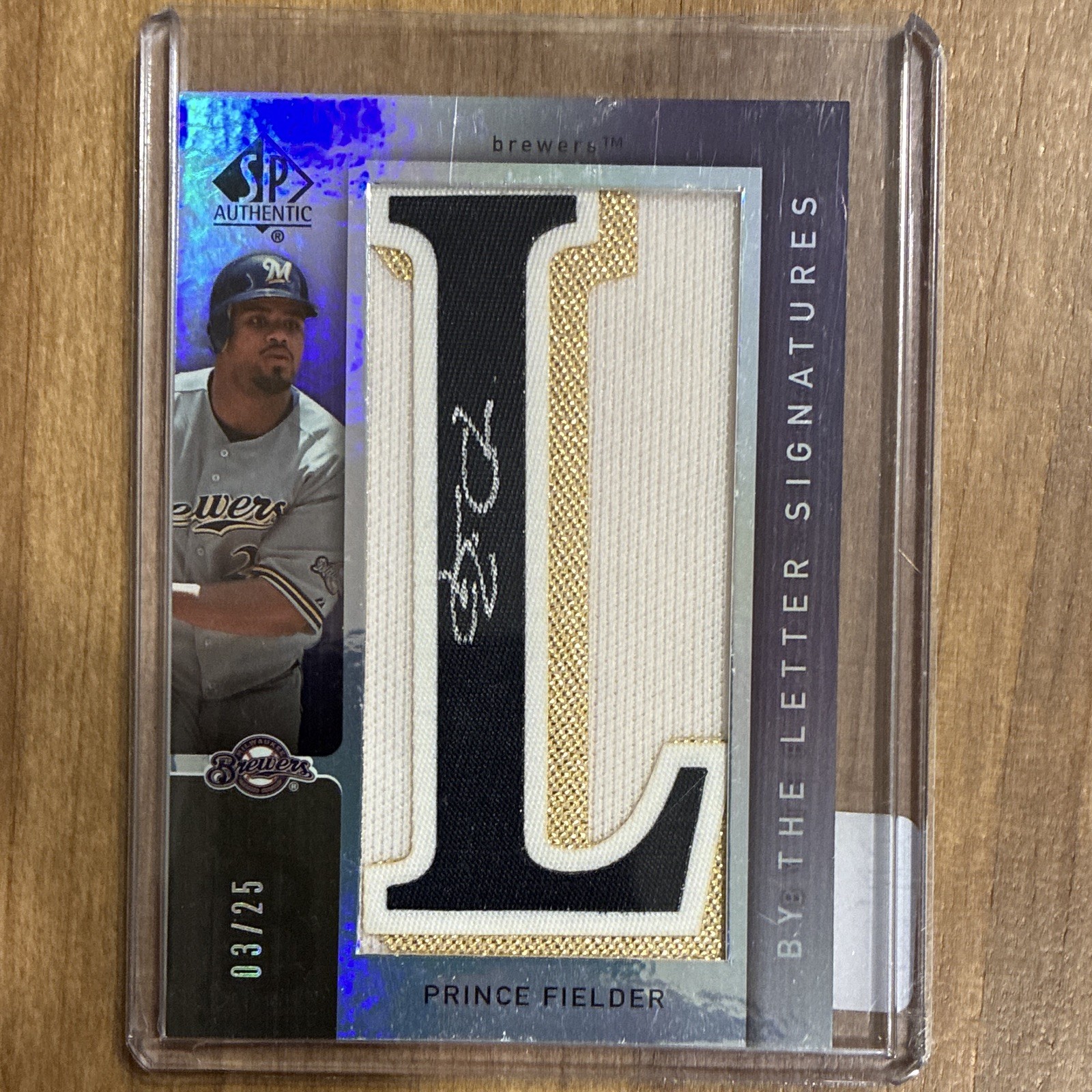 Upper Deck 2007 SP Authentic Prince Fielder Brewers Auto Patch BL-59 03/25