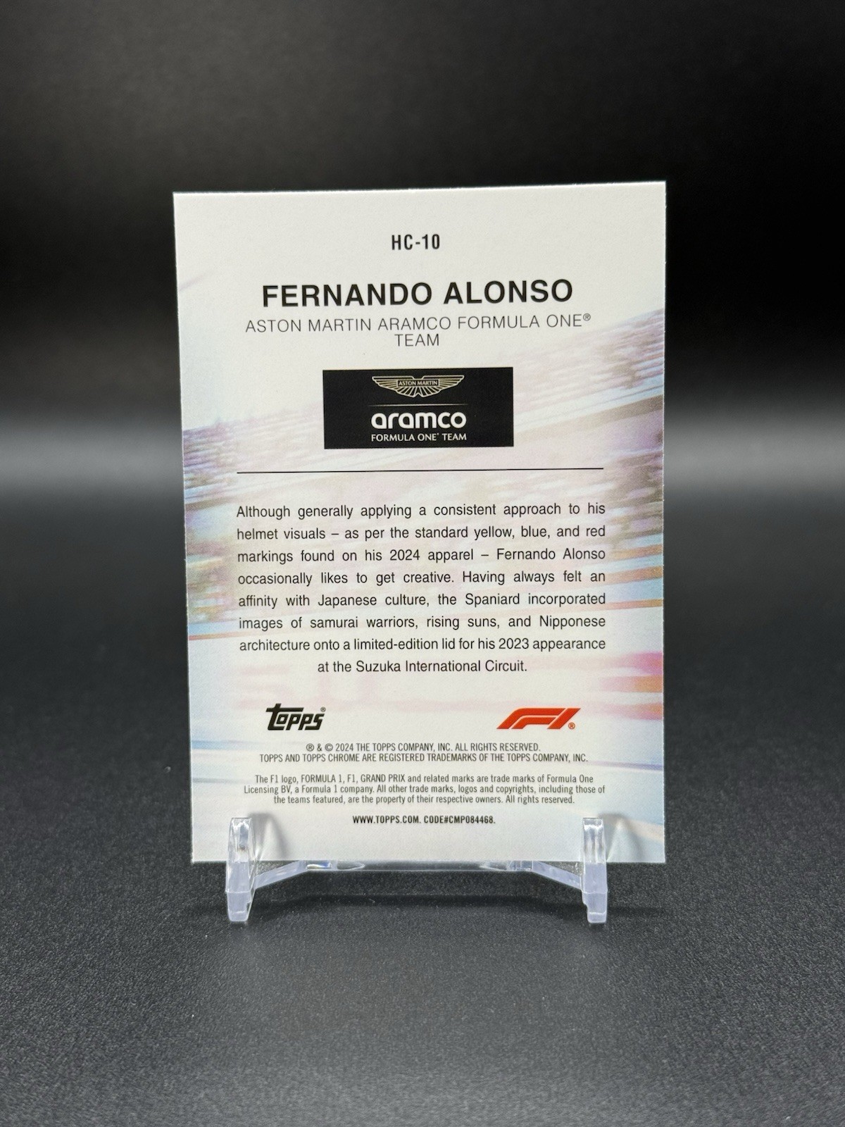 2024 Topps Chrome Formula 1 Helmet Collection Fernando Alonso #HC-10