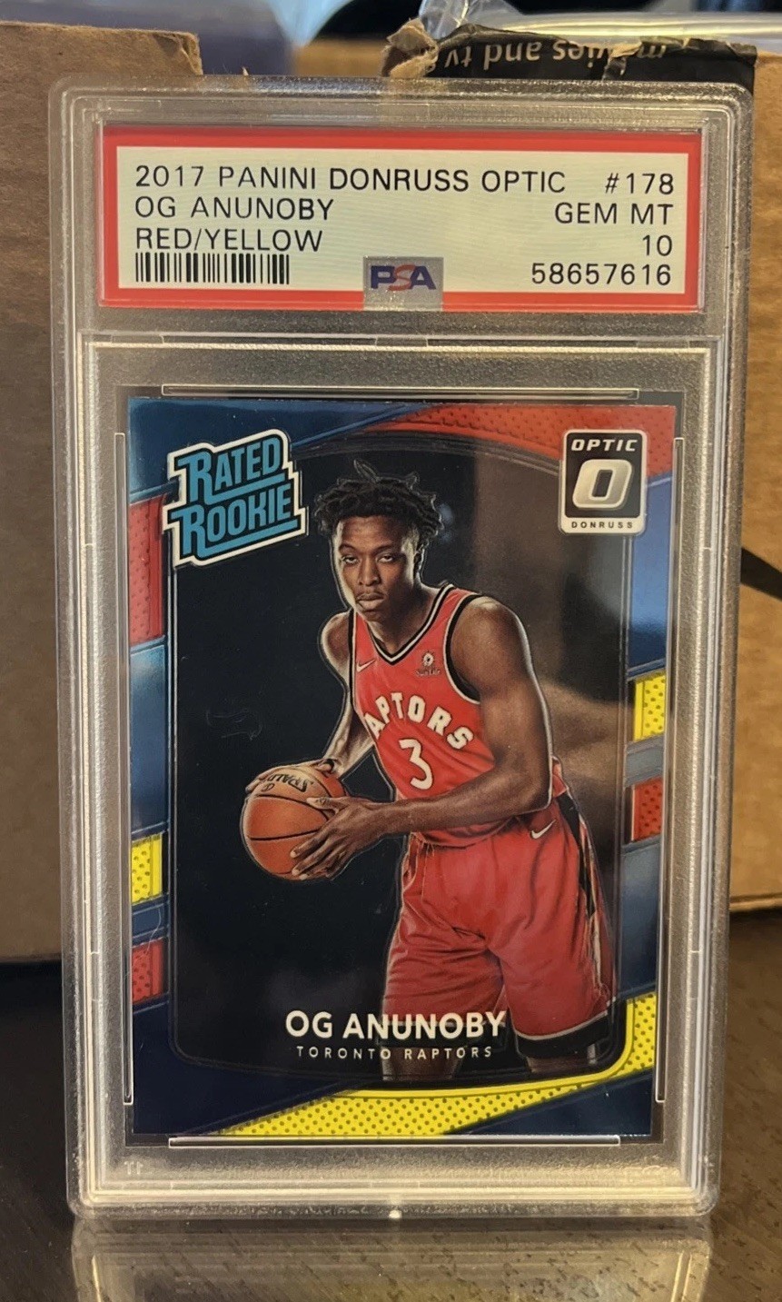 2017 Panini Donruss Optic OG Anunoby RC Red Yellow PSA 10 Gem Mint #178 Rookie