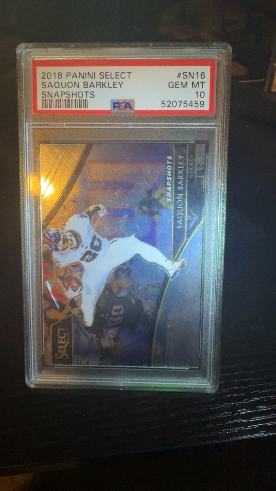 Panini 2018 Select Snapshots Saquon Barkley RC #SN-16 New York Giants PSA 10