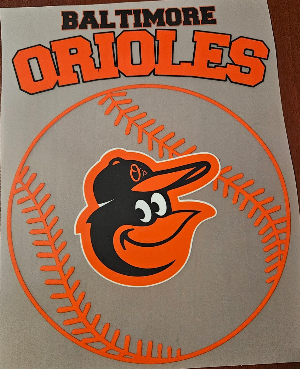 Baltimore Orioles Colorful 8″ DTF Heat Transfer Iron On FREE Shipping (C2/4)