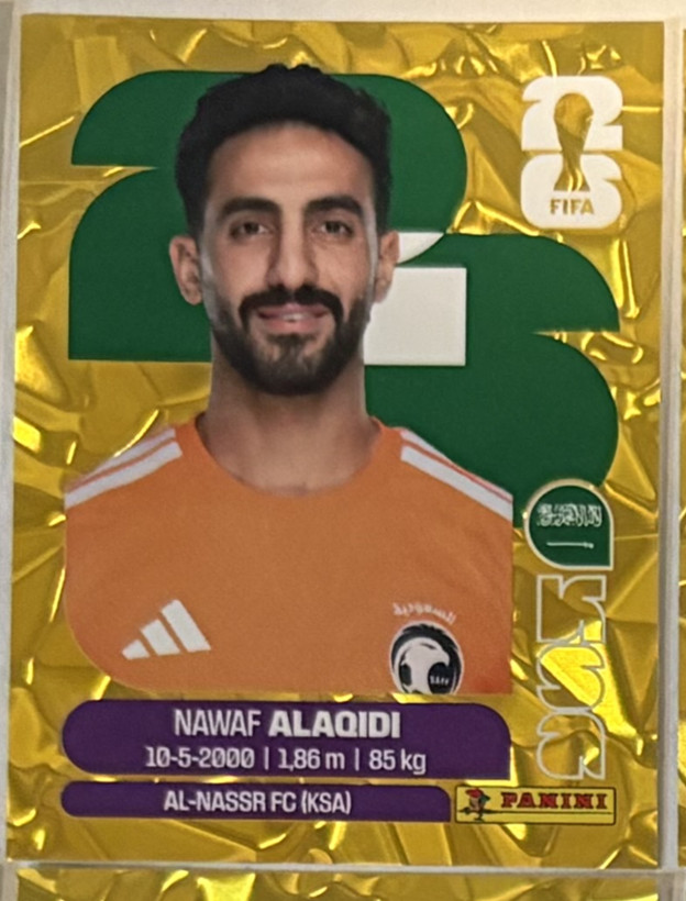 2026 Panini World Cup Sticker Rare Gold Crumple Foil Saudi Arabia