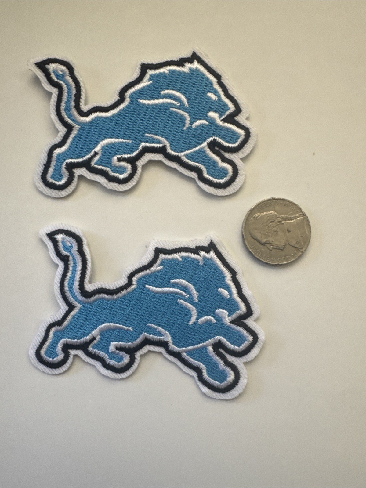(2) Detroit Lions Vintage Embroidered Iron On Patches Patch Lot 3 X 2”