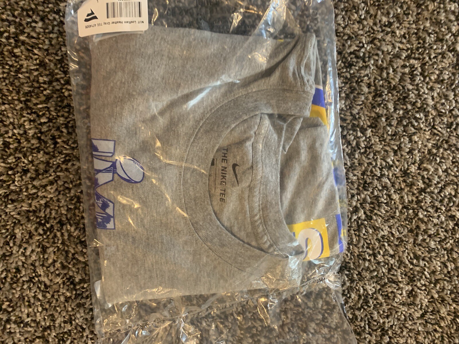 New NIKE Los Angeles Rams Super Bowl LVI Champions T-Shirt Size LARGE Free Ship