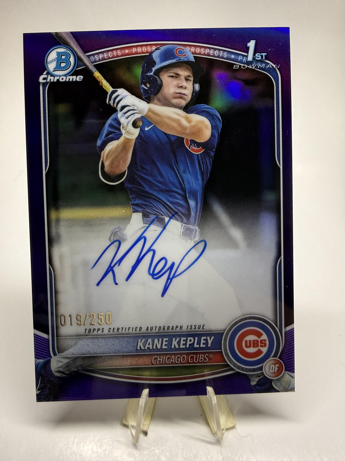 2025 Bowman Draft #CPA-KK Kane Kepley Chrome Prospect Auto Purple #/250 SN,AU
