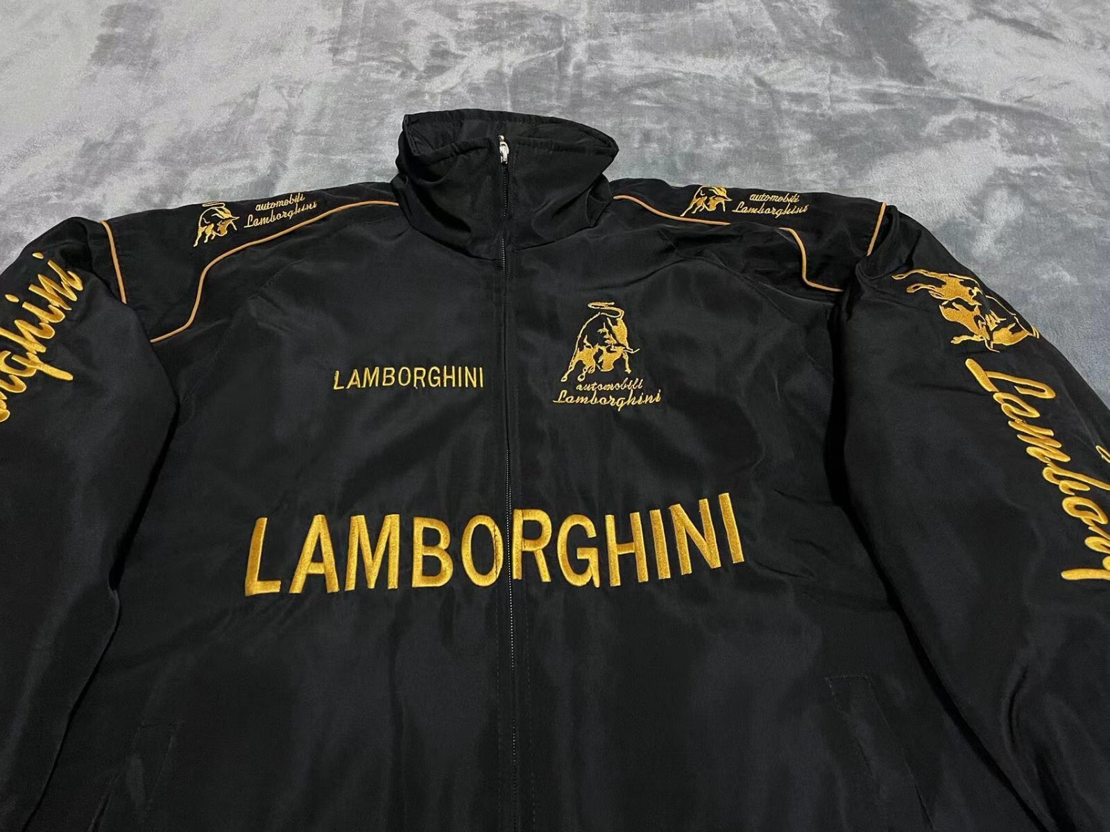 Unisex Adult Lamborghini Jacket Ebroidered Cotton Padded F 1 Racing Jacket
