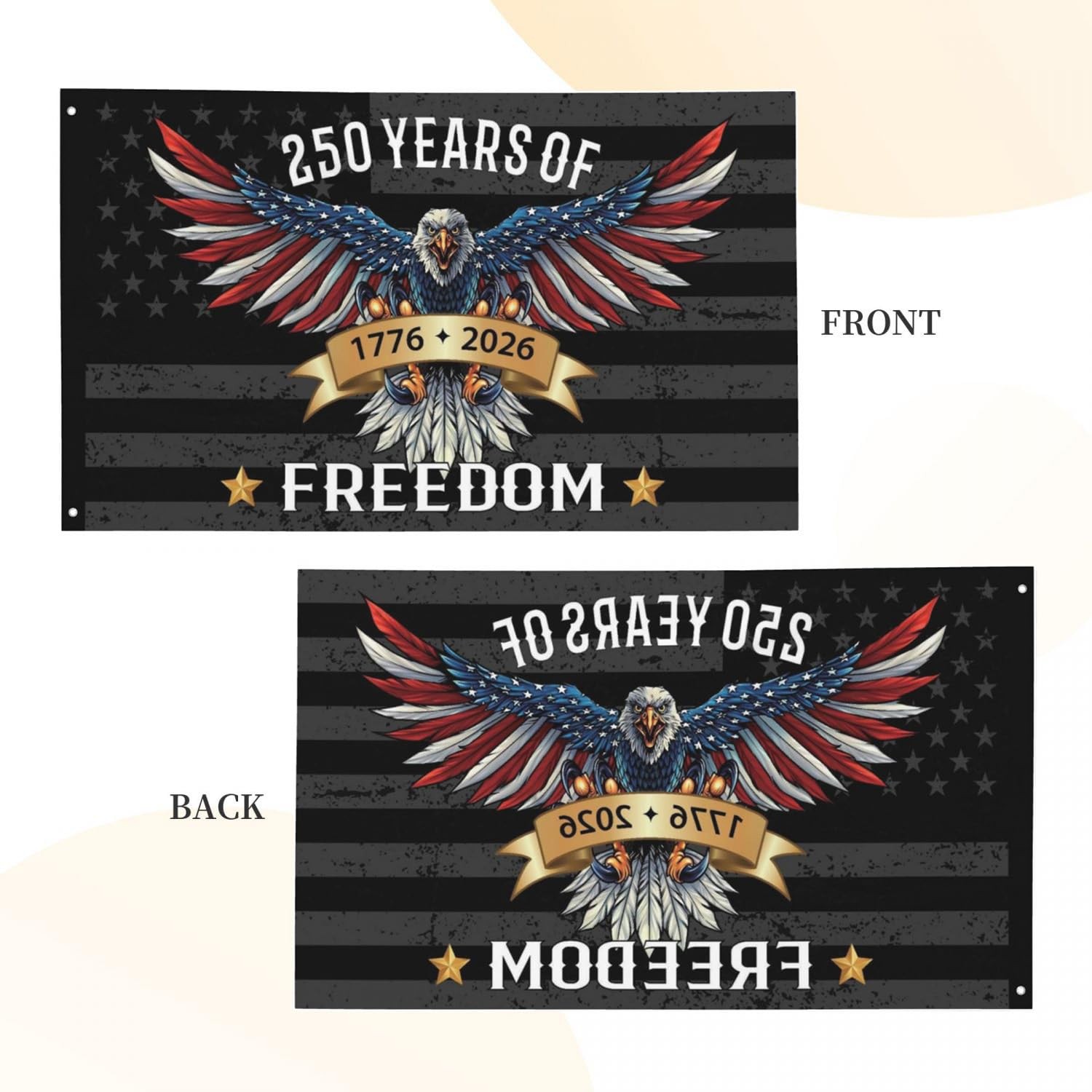 250 Years America Flag – 3×5 FT (60 inches x 36 inches), 250 Black