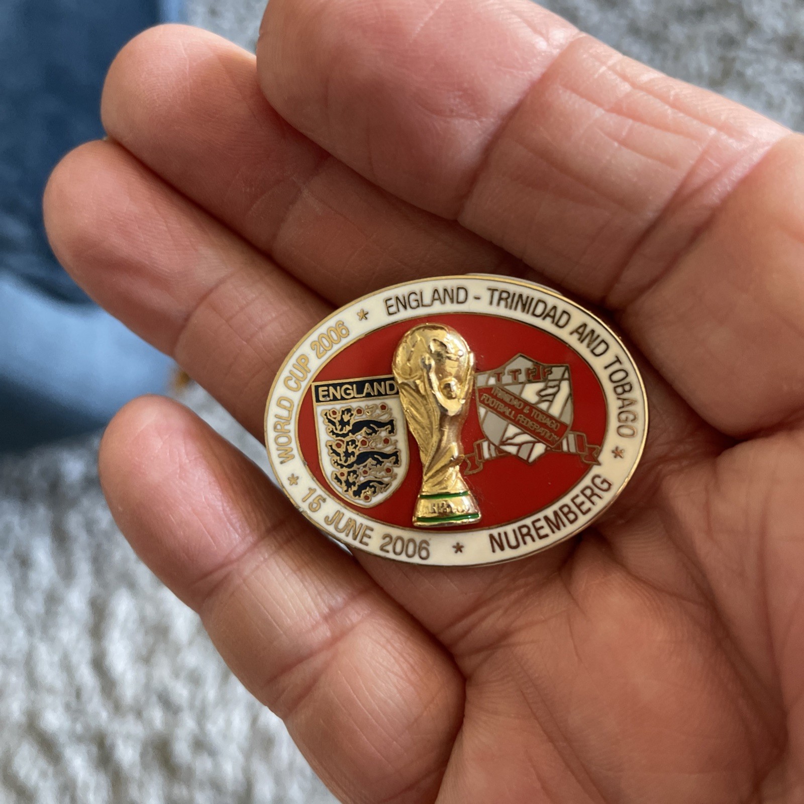 World Cup ENGLAND V TRINIDAD & TOBAG0 2006 – Enamel Pin Badge
