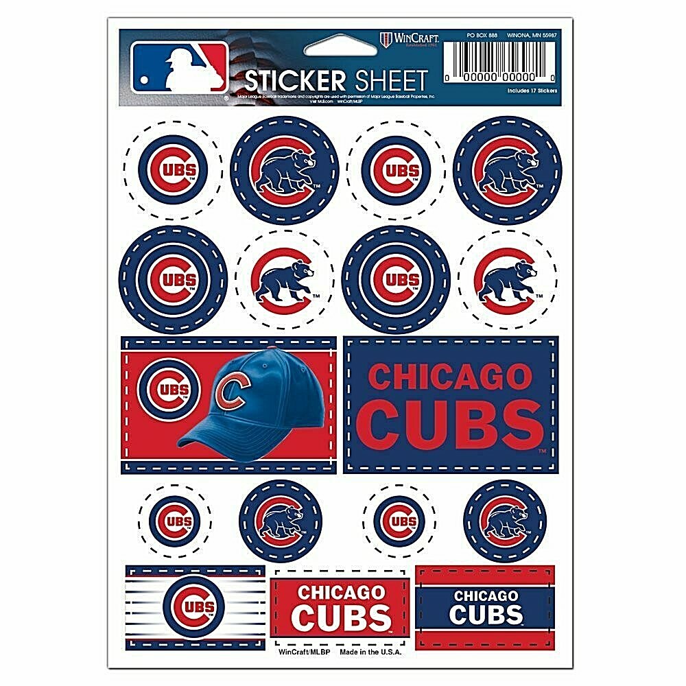Chicago Cubs Vinyl Die-Cut Sticker Set / Decal Sheet *Free Shipping