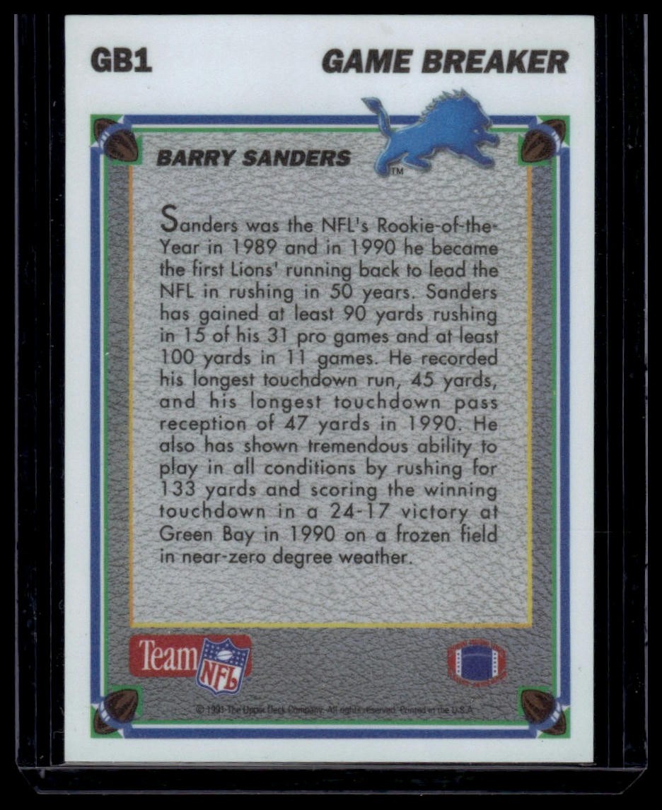 1991 Upper Deck #GB1 Barry Sanders Game Breakers