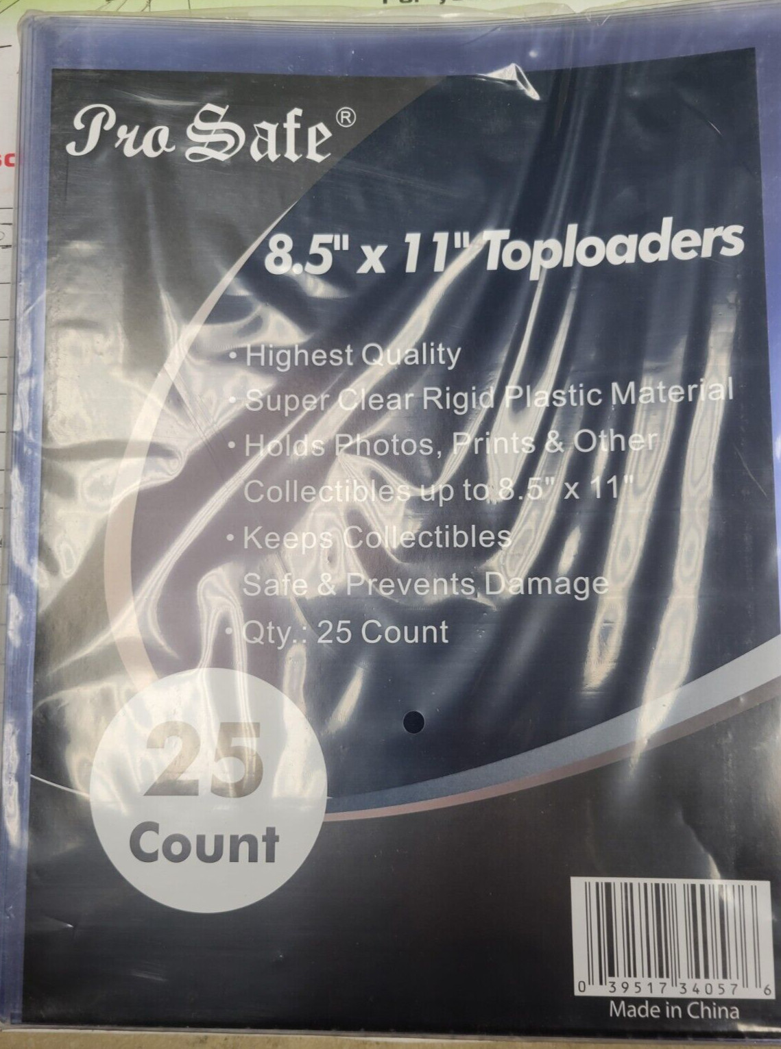 Pro Safe 8.5 X 11 TOPLOADERS HOLDS PHOTOS PRINTS 1 pack of 25