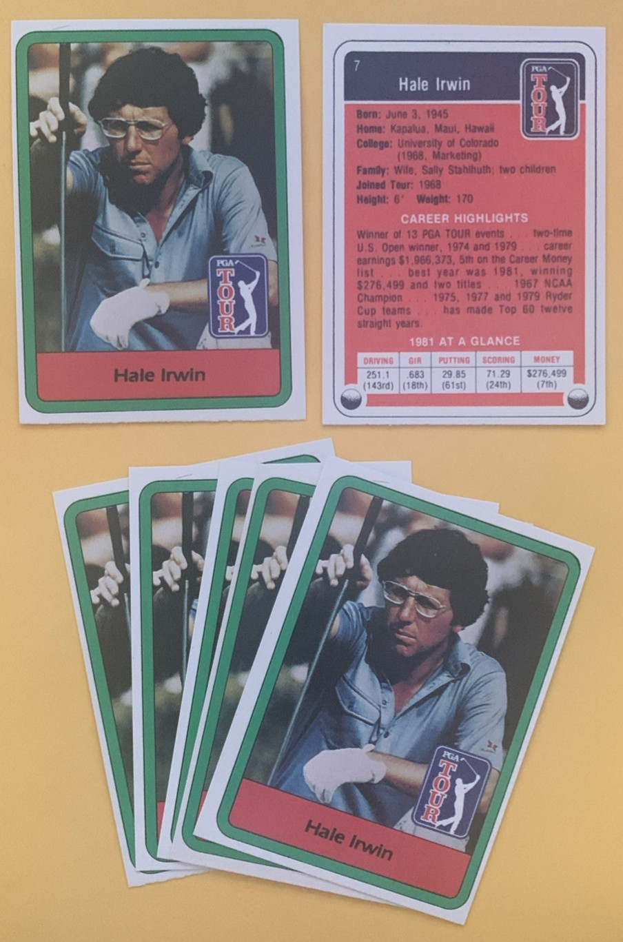 Hale Irwin, 1982 Donruss #7, Three-Time US Open Champ