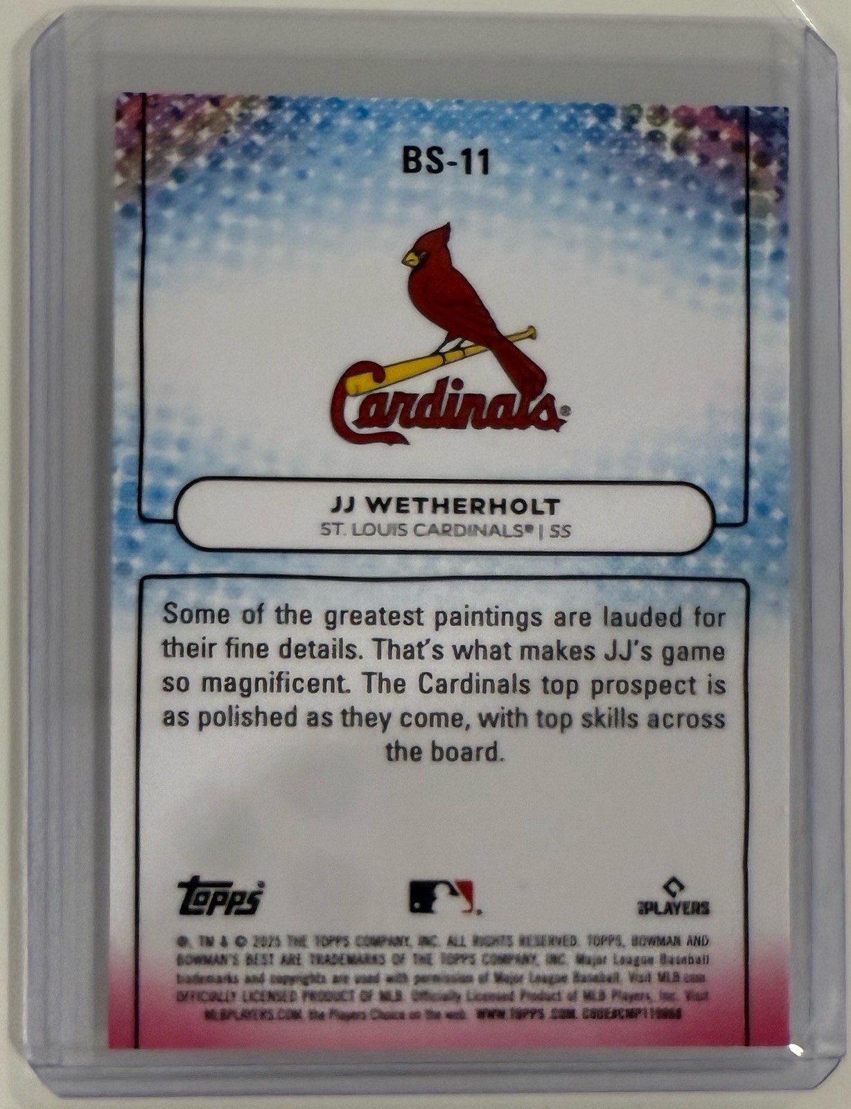 2025 Bowman’s Best | SHOWPIECES INSERT #BS-11 | JJ WETHERHOLT